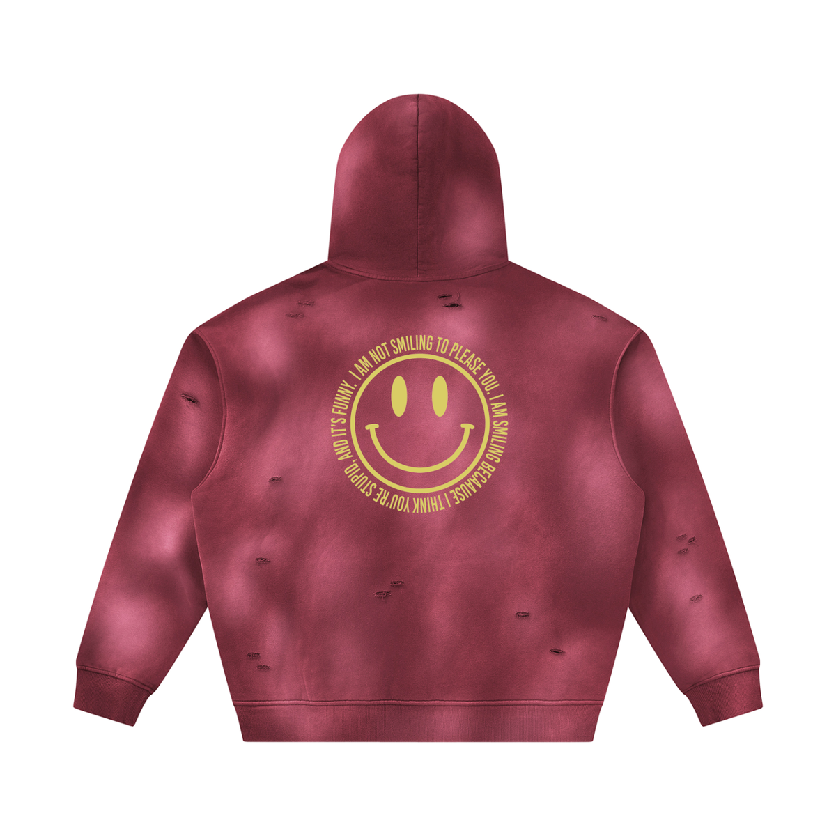 SMILE Sunfade Frayed Fleece Hoodie