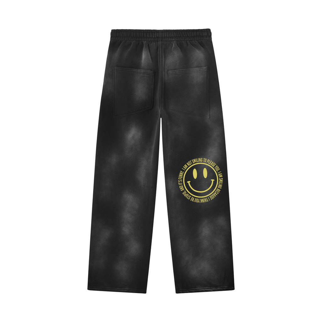 SMILE Wide Leg Fleece Sweatpants
