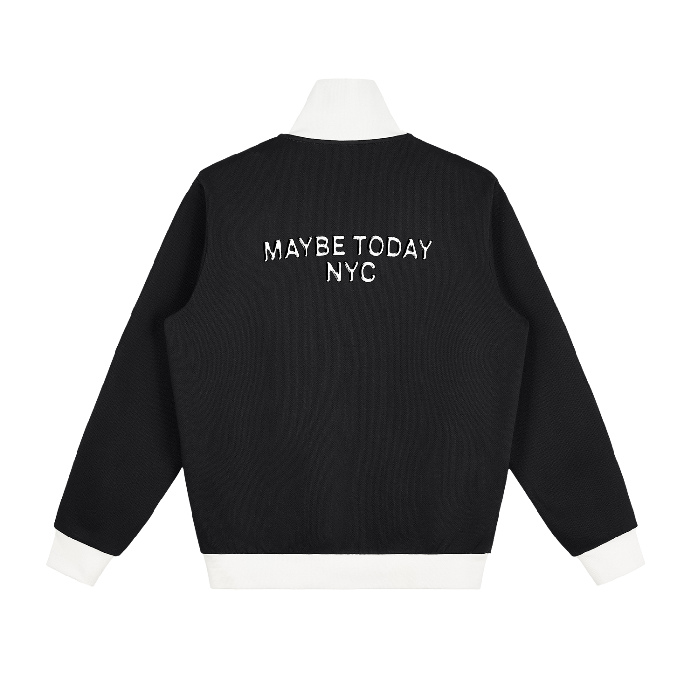 Maybe Contrast Side Stripe Fleece Track Jacket