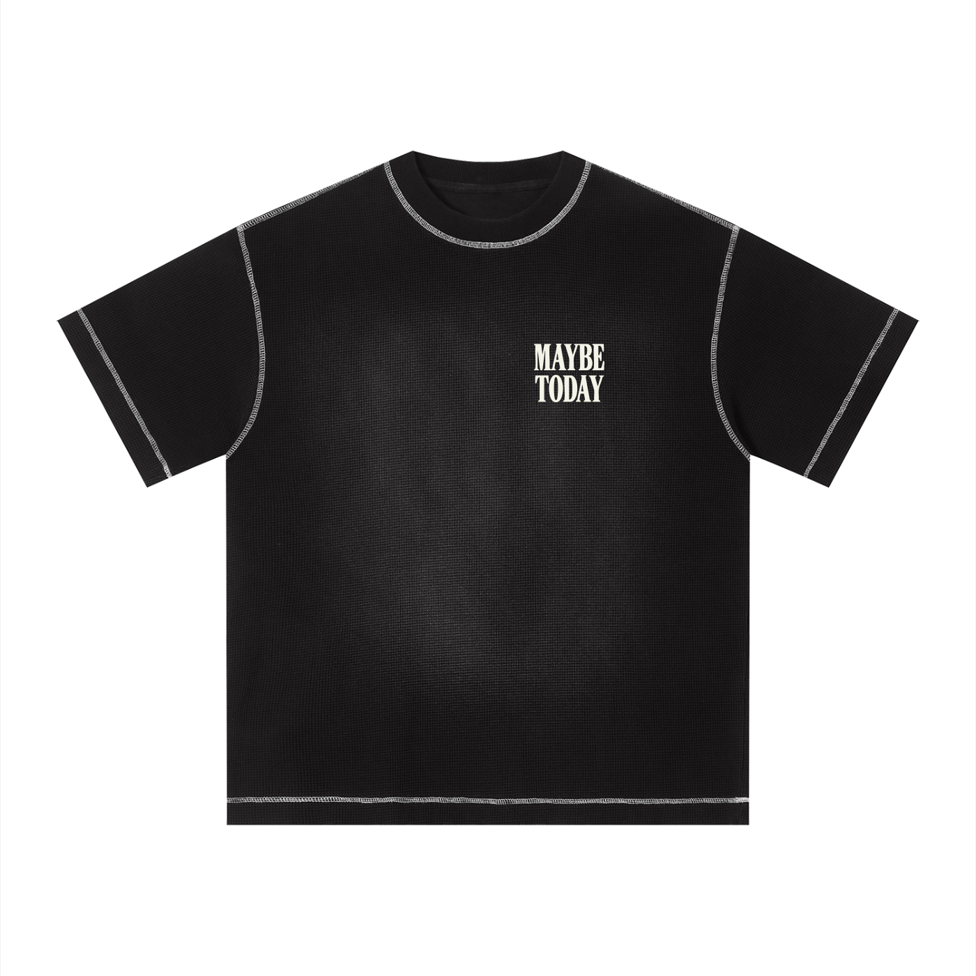 Logo Sunfade Waffle Boxy Tee