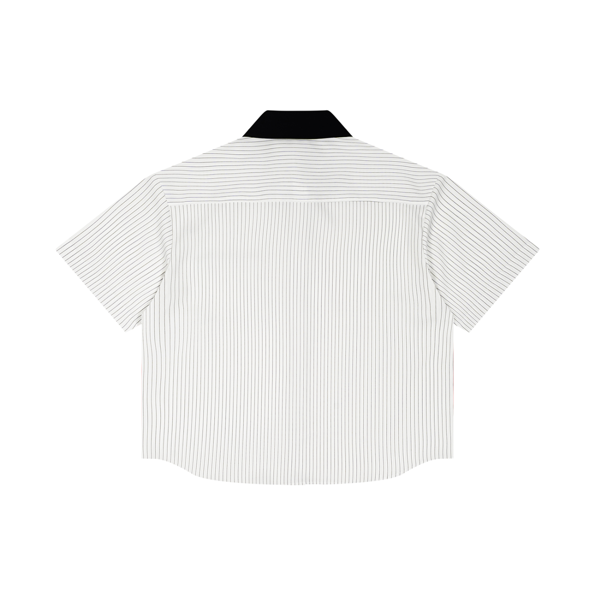 The Art Striped Boxy Contrast Collar Shirt