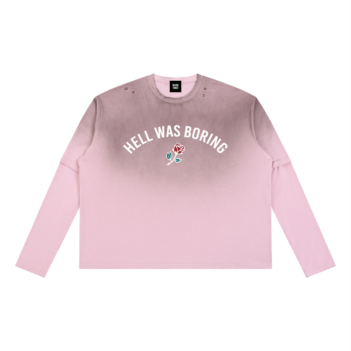 HELL WAS BORING Vintage Wash Layered T-Shirt