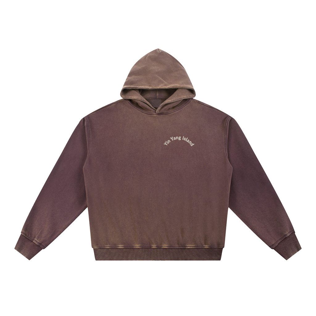 Yin Yang Island Vintage Washed Gradient Fleece Hoodie