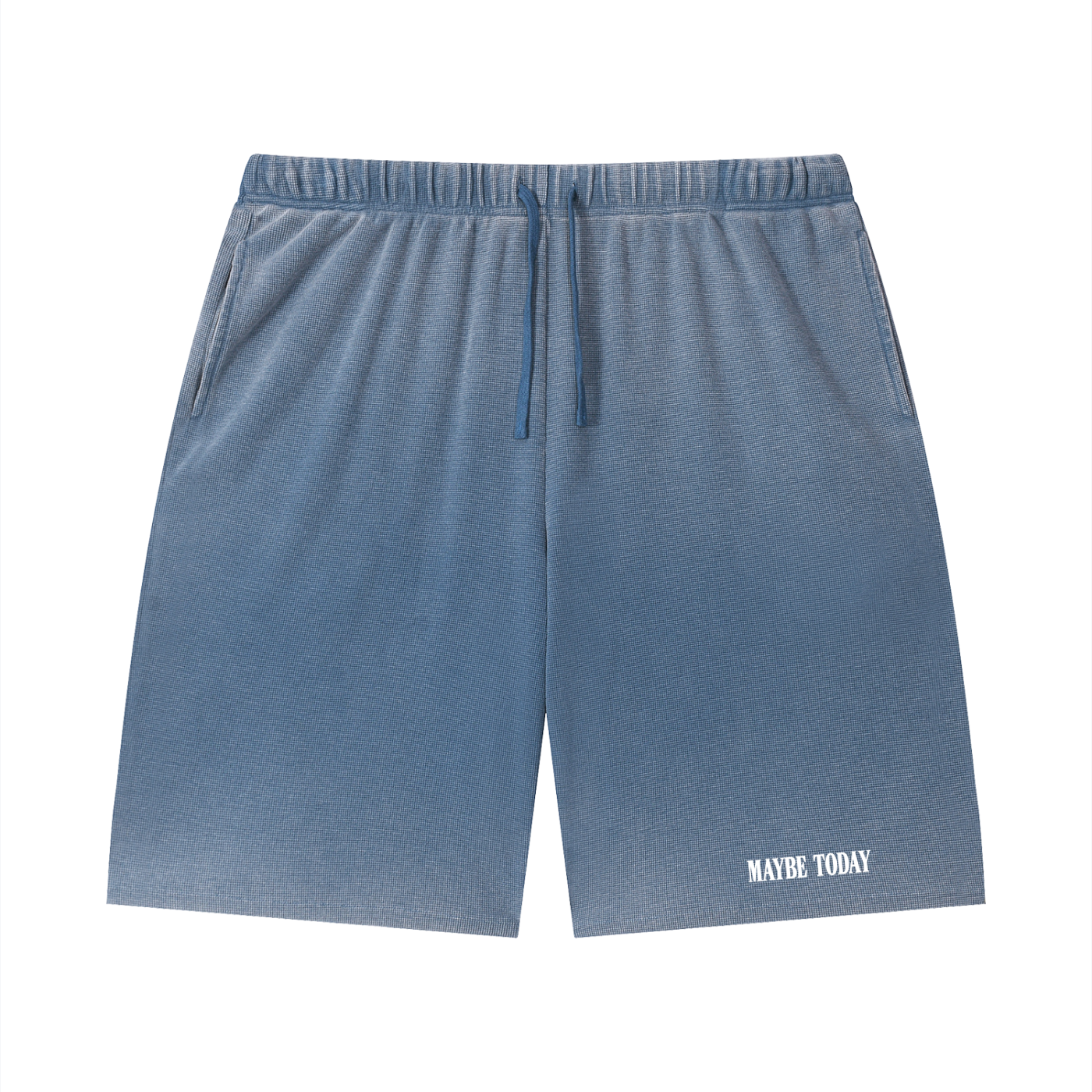 Logo Sunfade Waffle Raw Hem Shorts