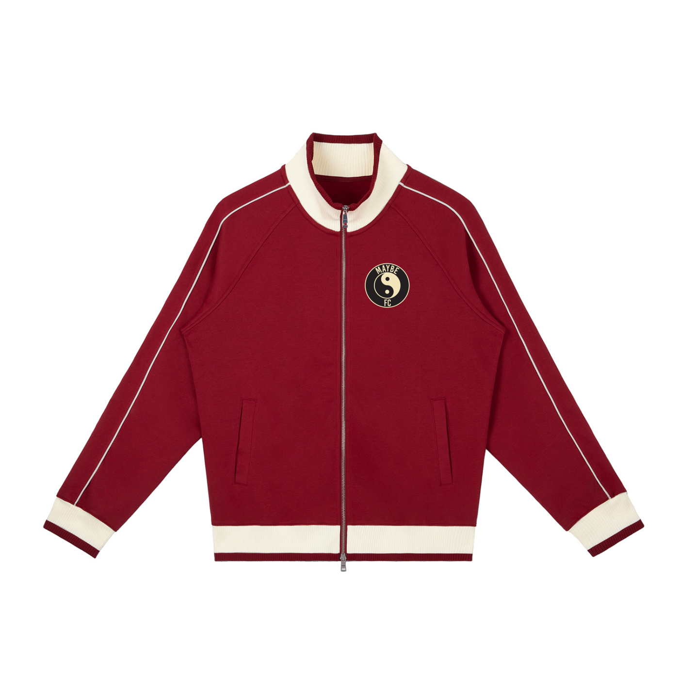 Football Club Color Block Raglan Sleeve Zip Track Jacket