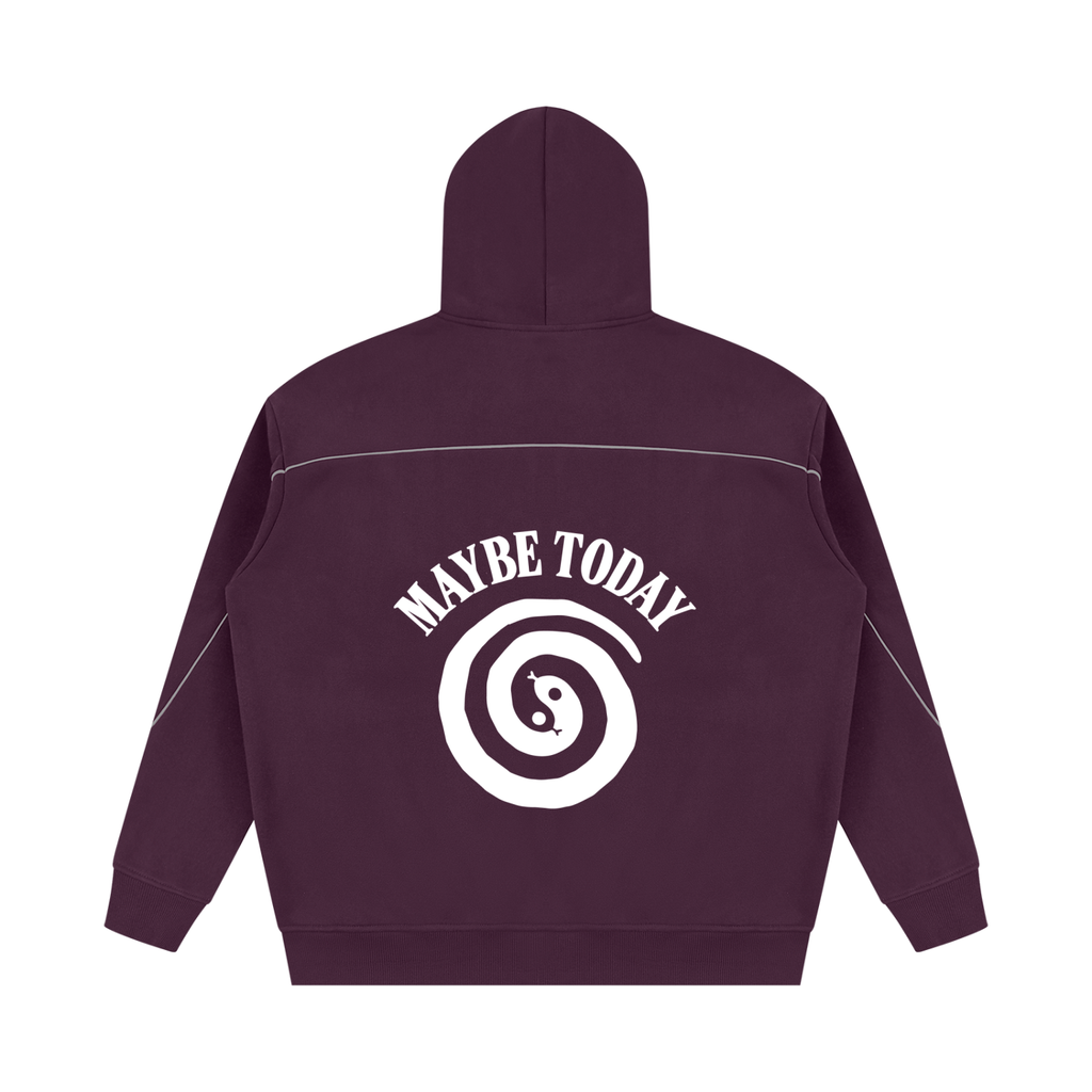 Serpent Oversized Piping Fleece Hoodie