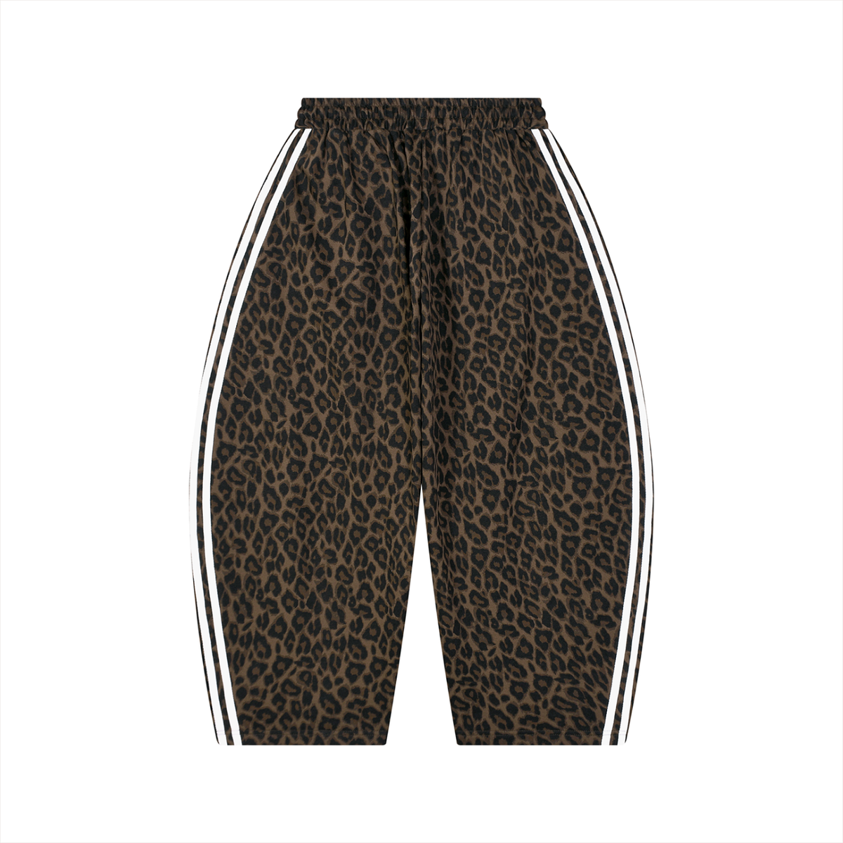 Punch Logo Leopard Barrel Leg Sweatpants