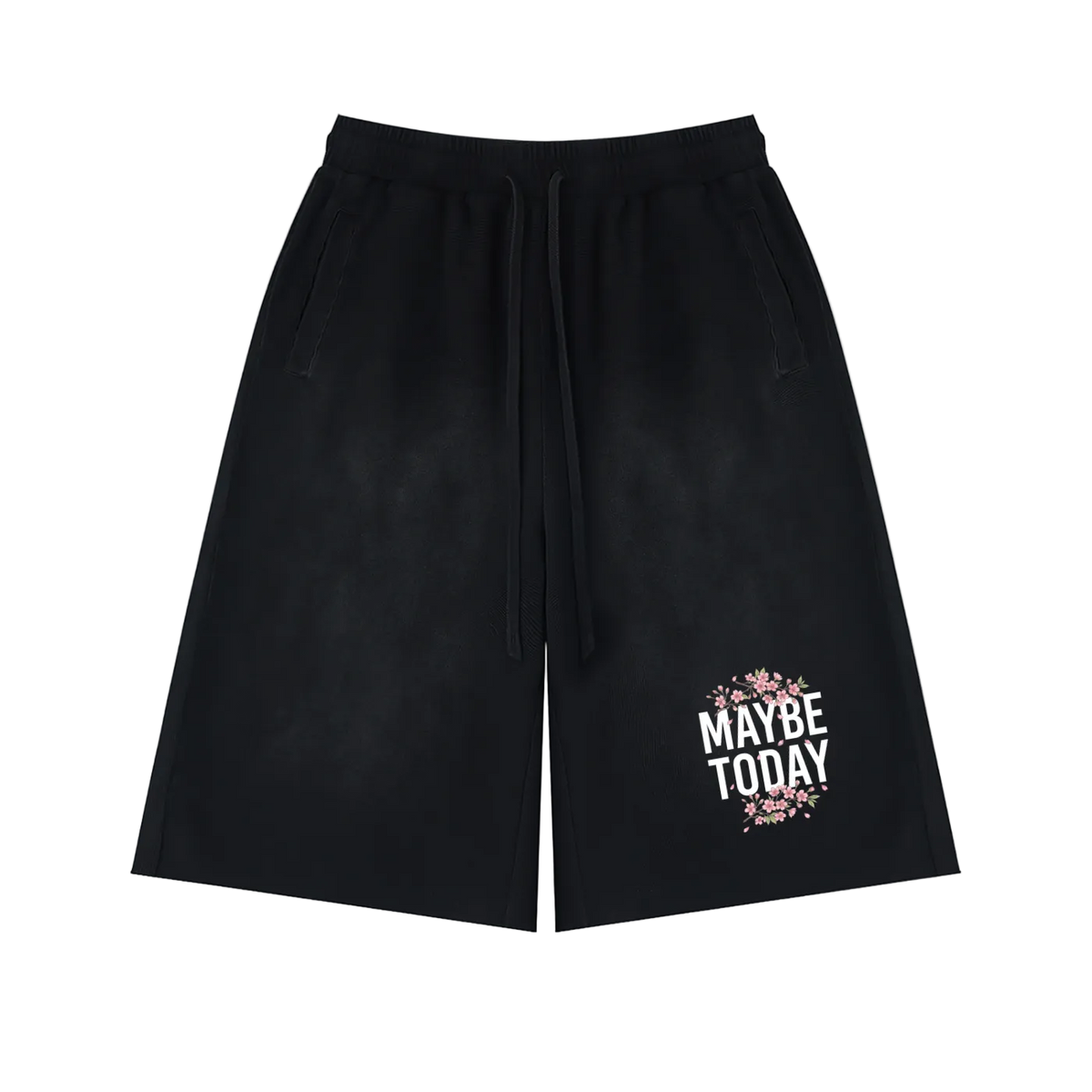 Cherry Blossom Sunfade Raw Edge Shorts