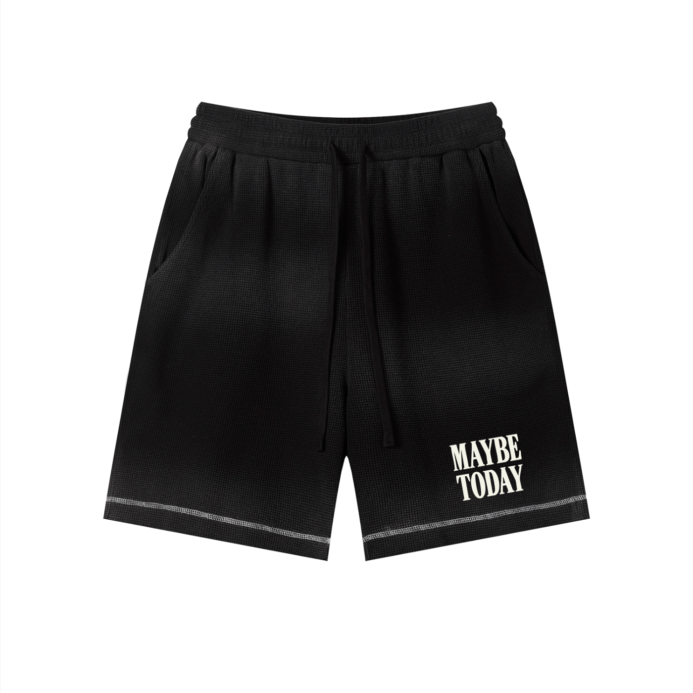 Logo Sunfade Waffle Raw Hem Shorts