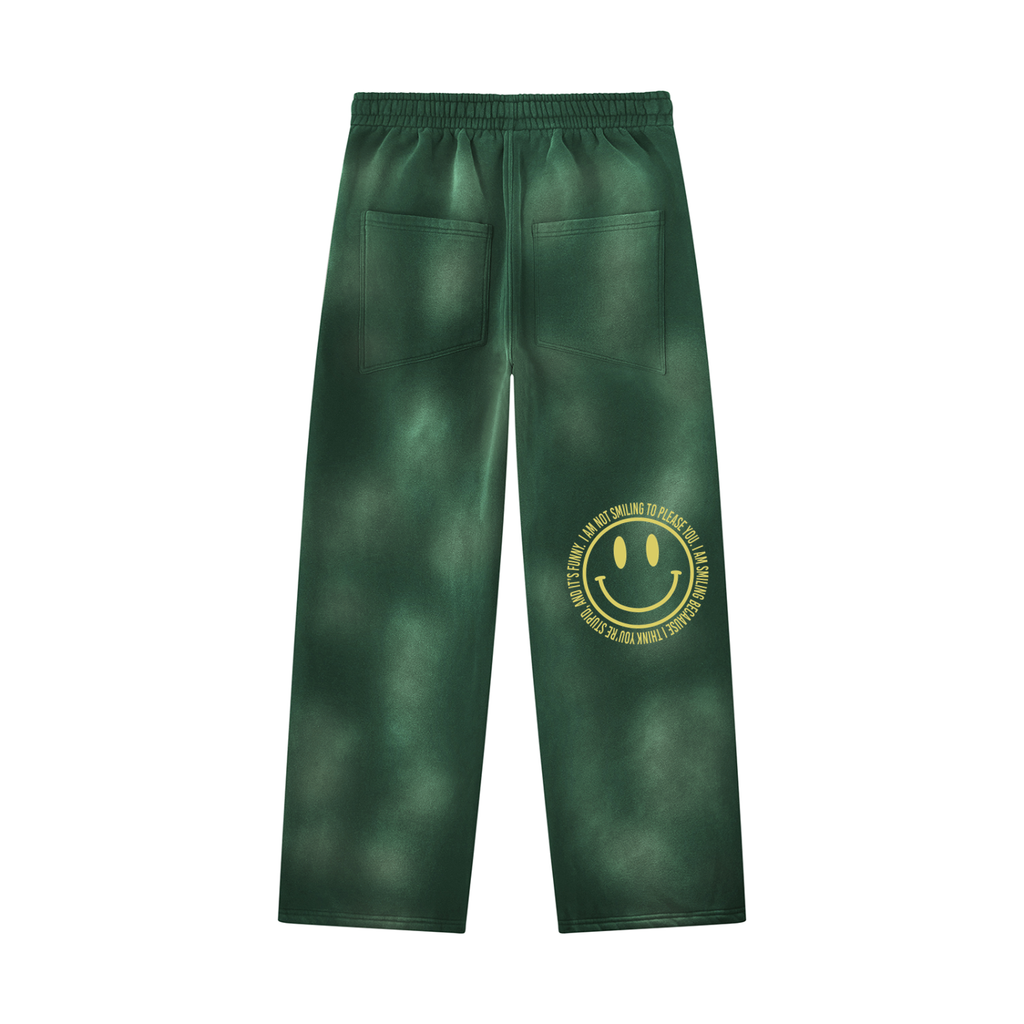 SMILE Wide Leg Fleece Sweatpants
