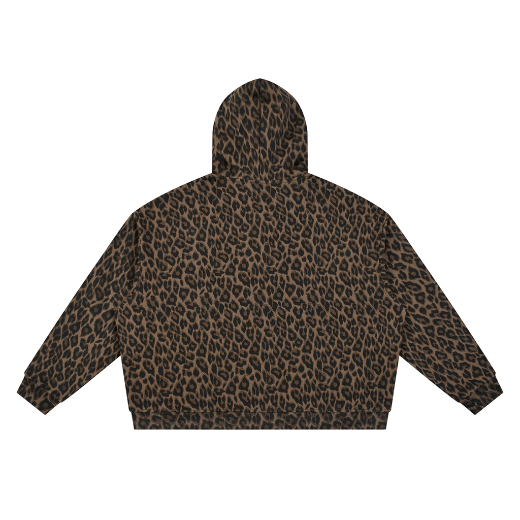 Punch Logo Leopard Zip Hoodie