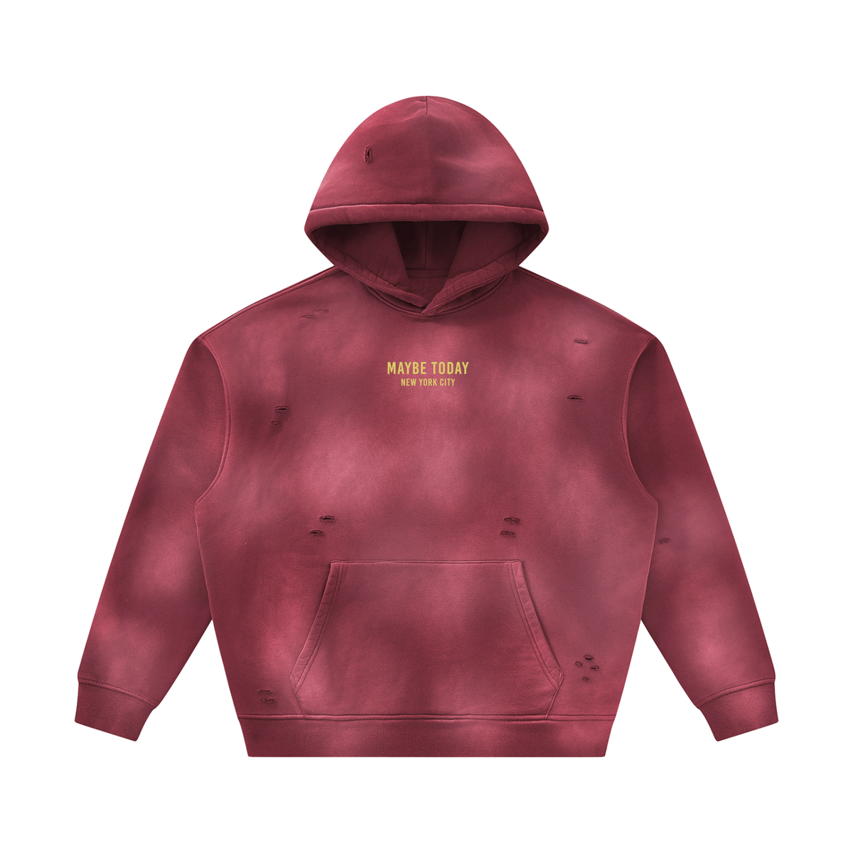 SMILE Sunfade Frayed Fleece Hoodie