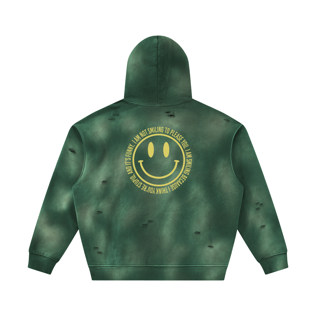 SMILE Sunfade Frayed Fleece Hoodie