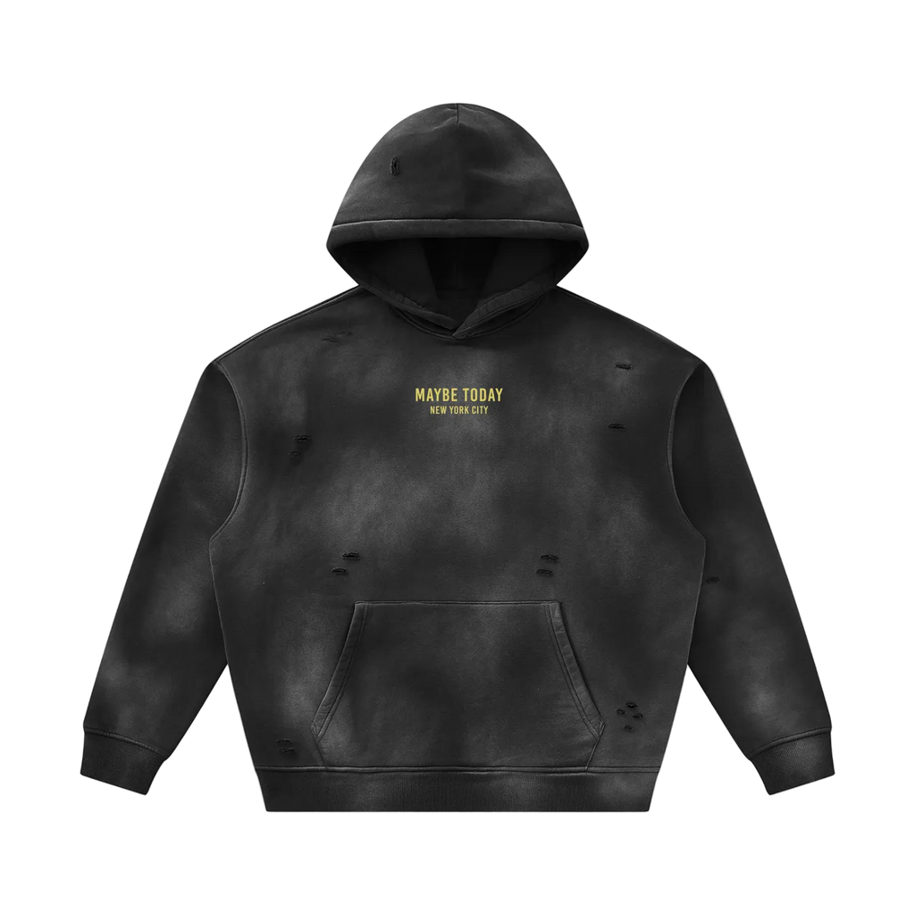 SMILE Sunfade Frayed Fleece Hoodie