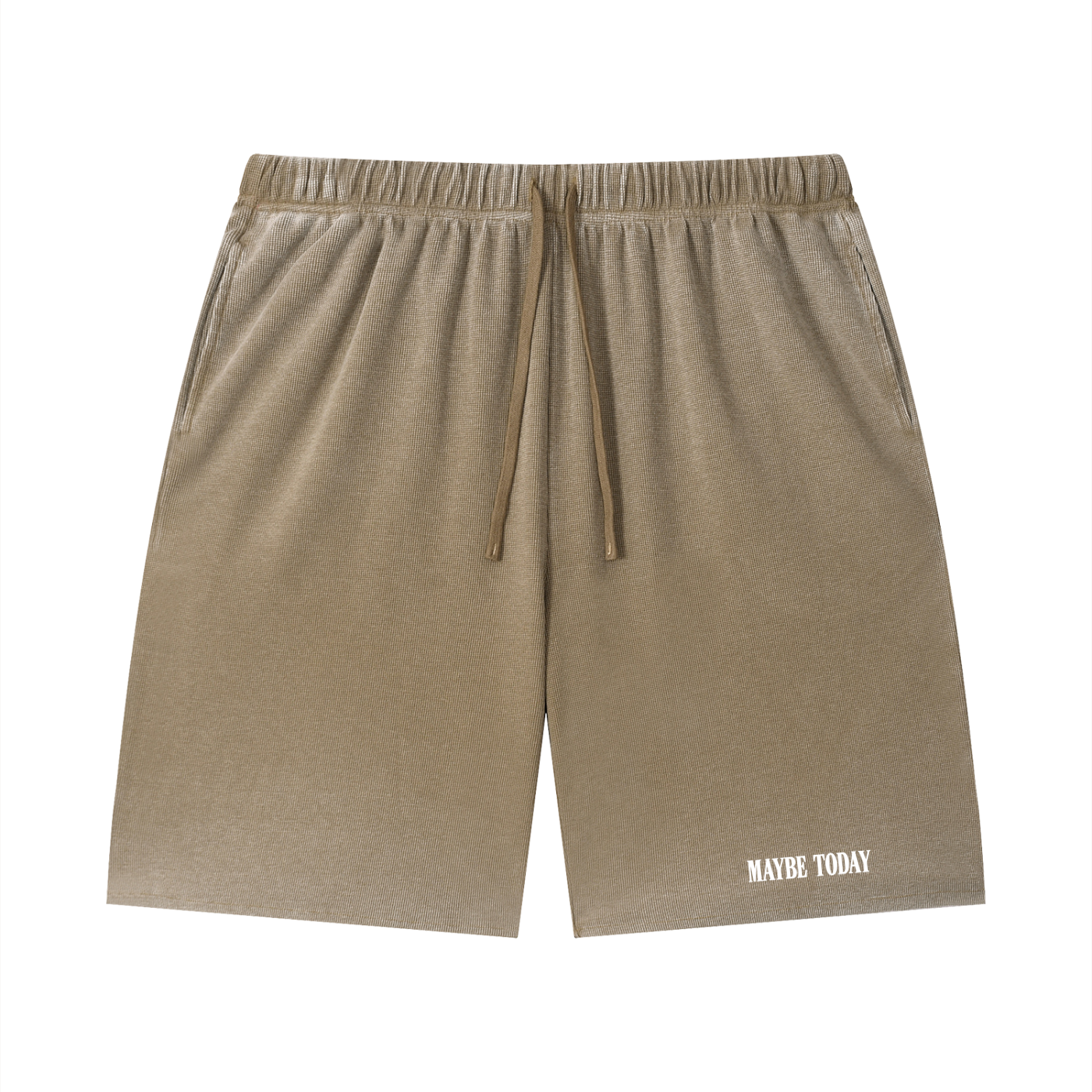 Logo Sunfade Waffle Raw Hem Shorts