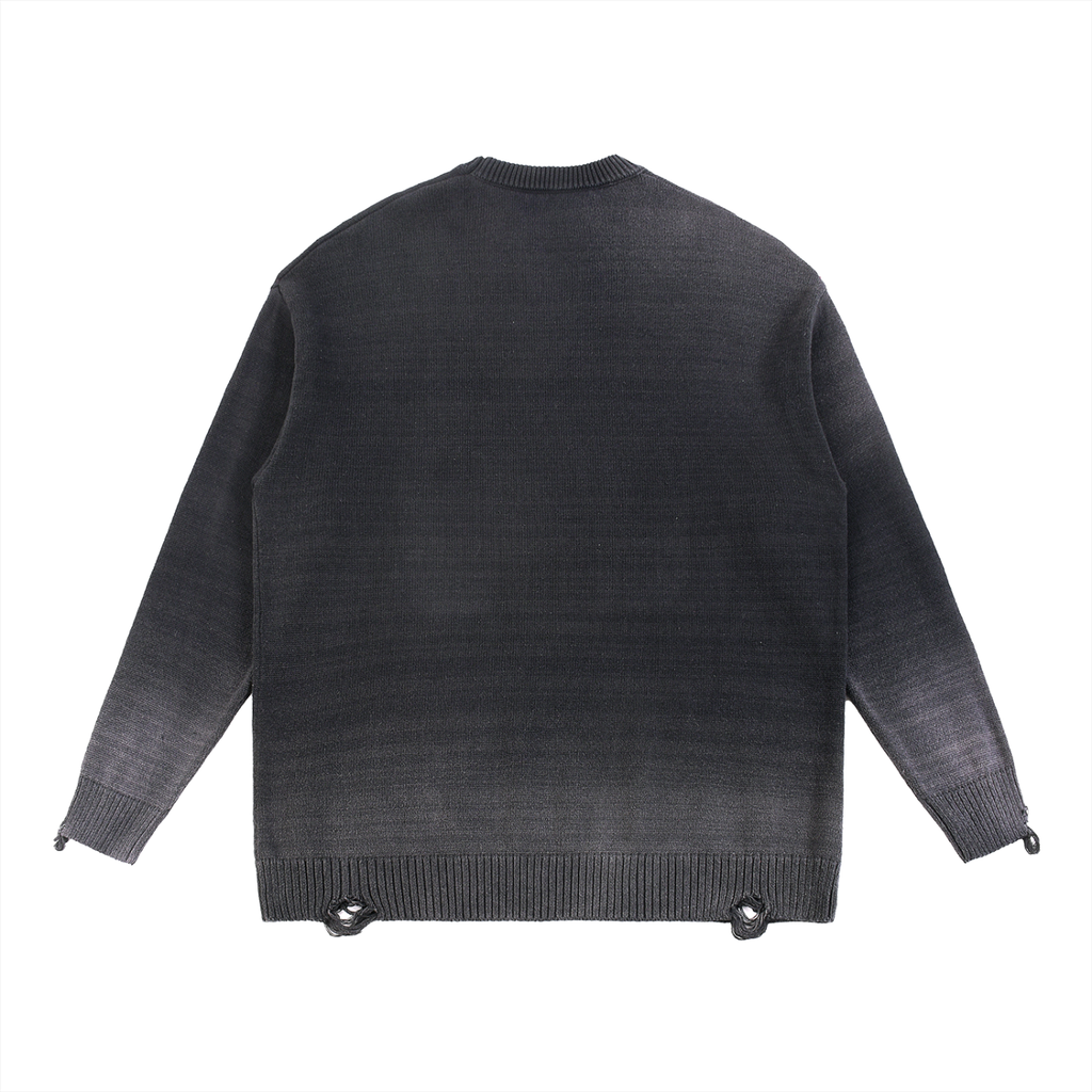 Unfiltered Truth Sun Fade Distressed Ripped Crewneck sweater