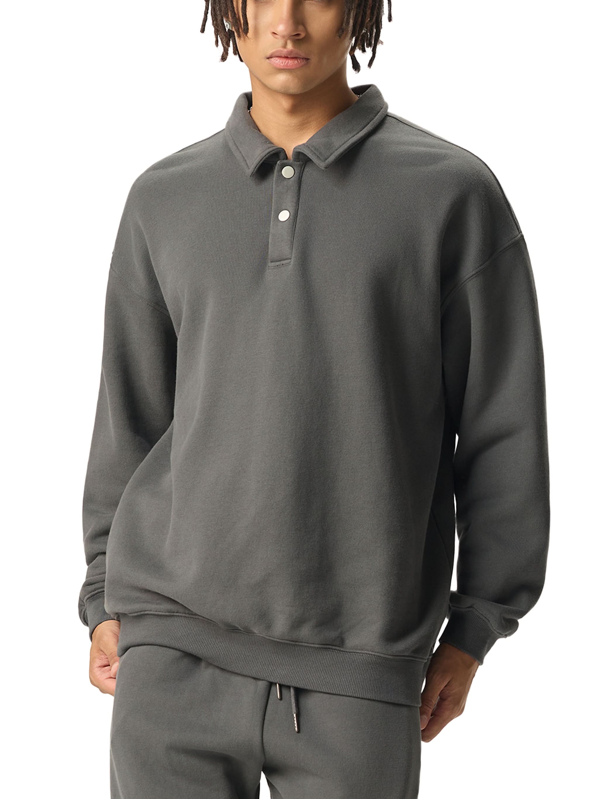 EVERYDAY Heavyweight Fleece Polo Sweatshirt