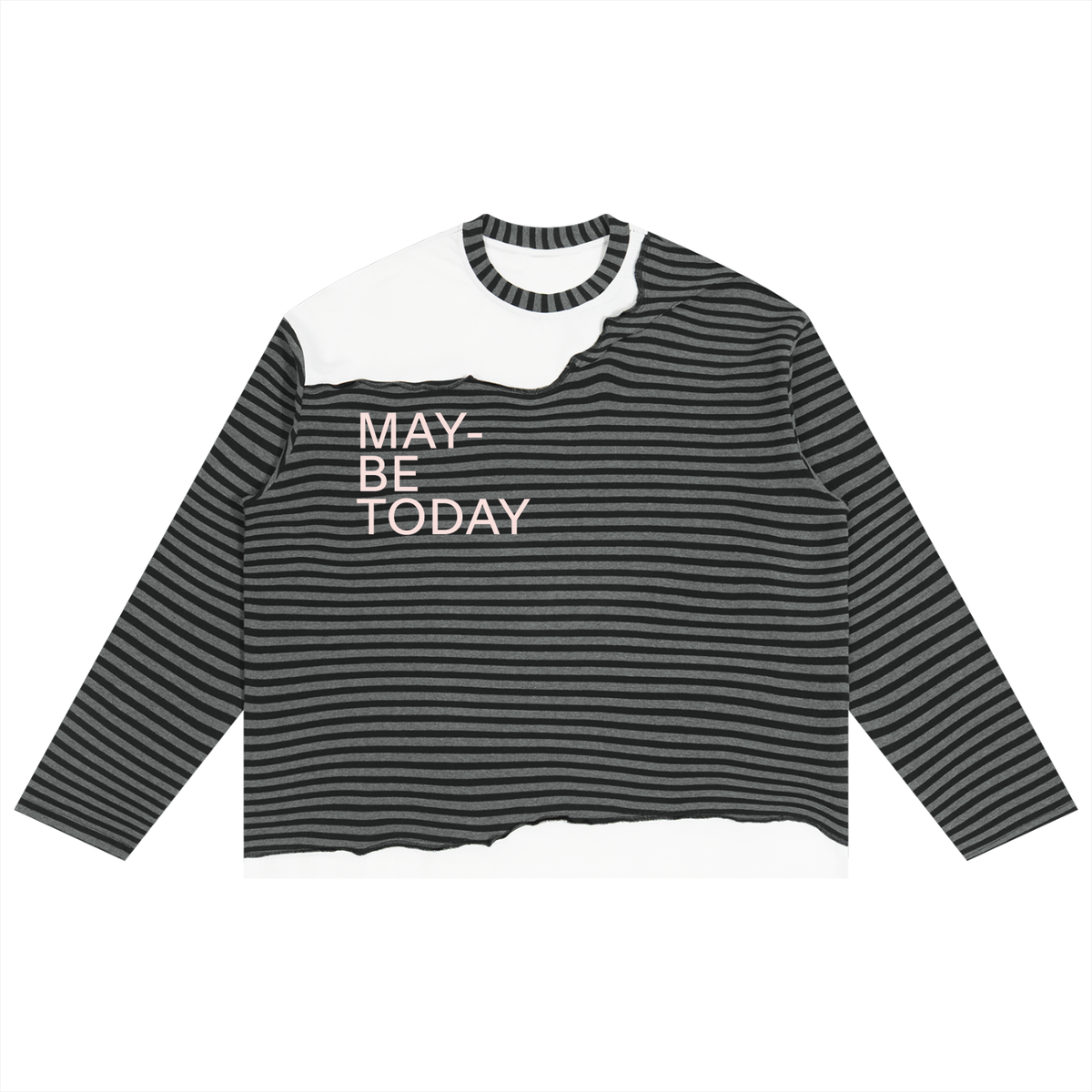 The Art Striped Panel Boxy Long Sleeve Tee