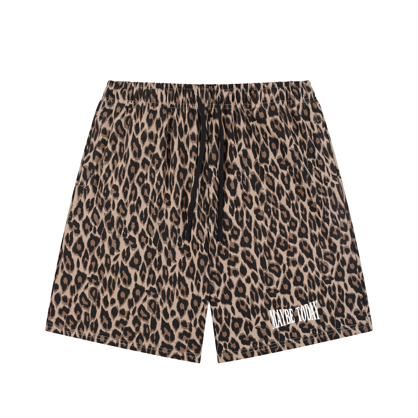 Logo Leopard Drawstring Shorts