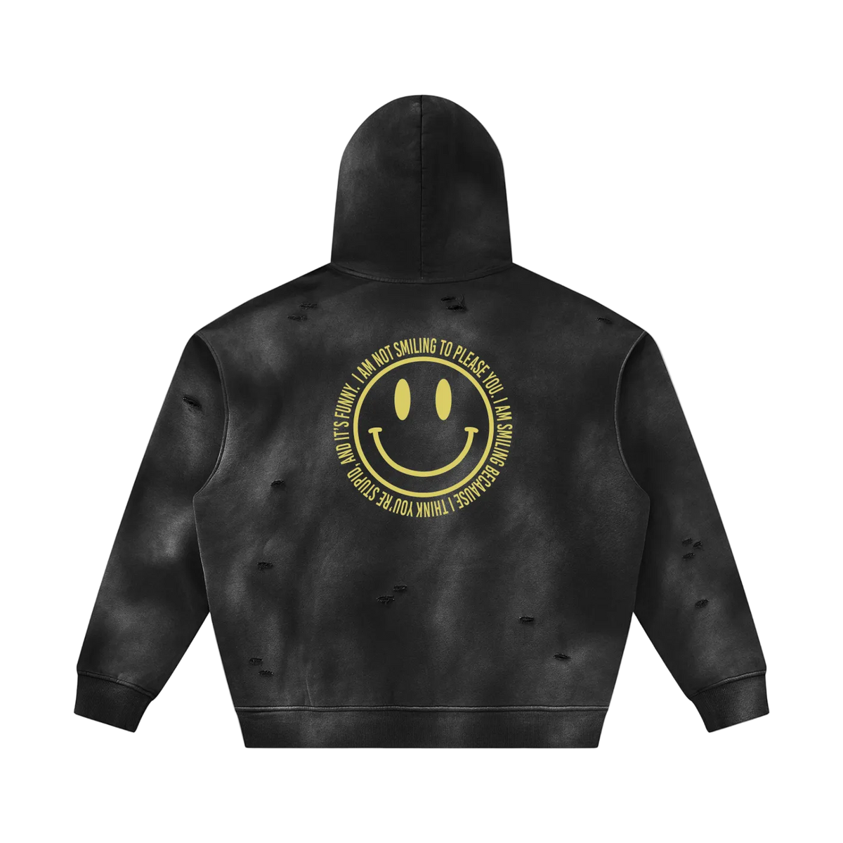 SMILE Sunfade Frayed Fleece Hoodie