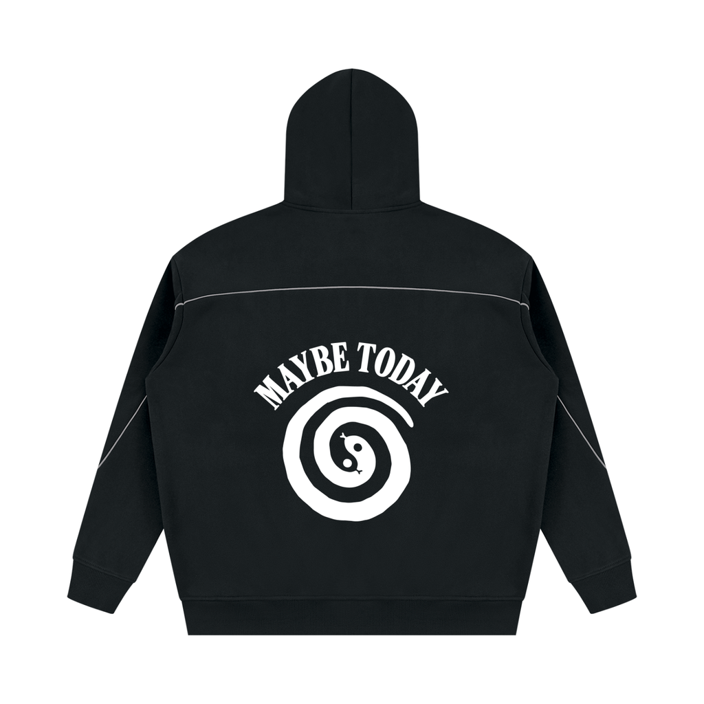 Serpent Oversized Piping Fleece Hoodie