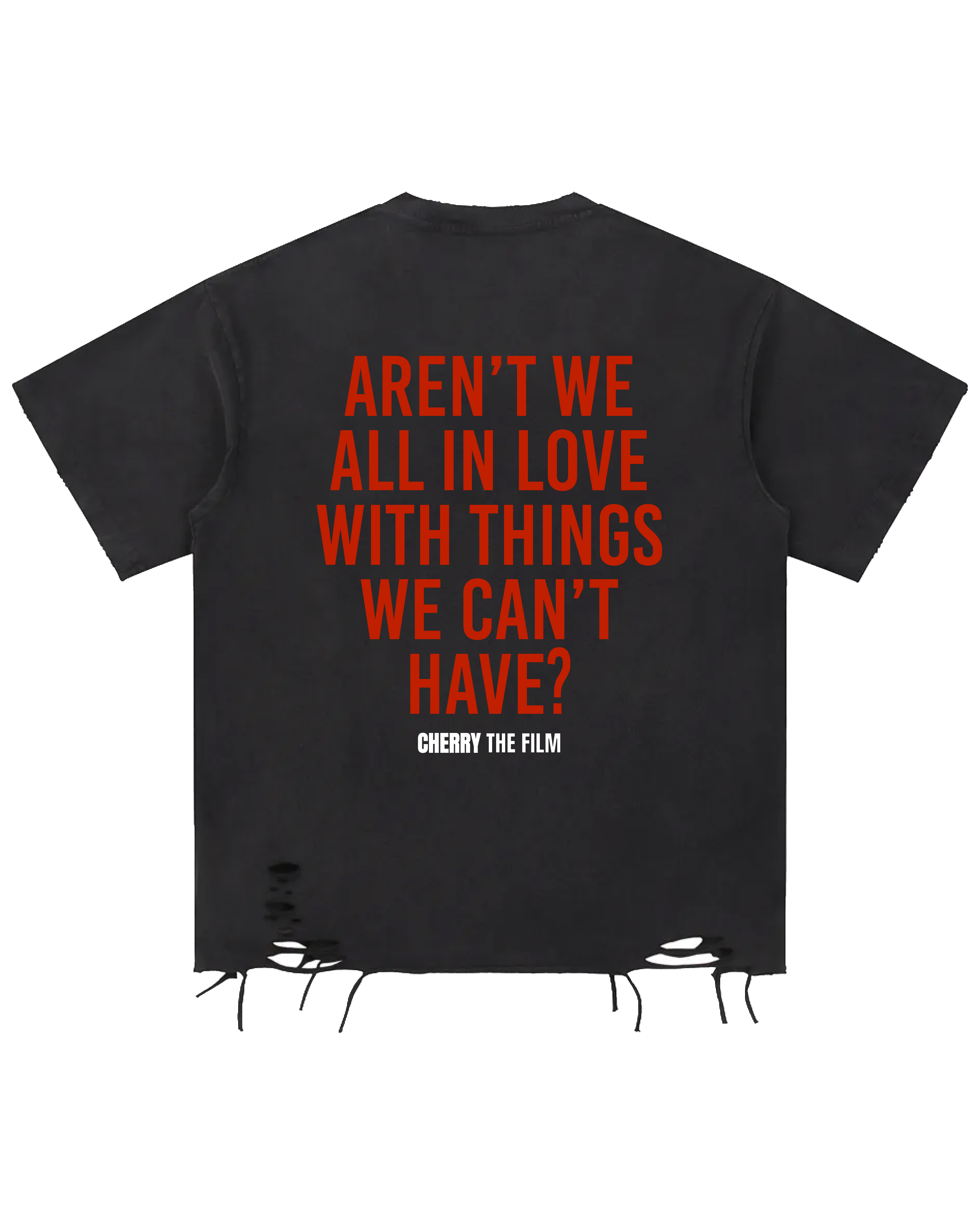 Cherry Washed Raw-Hem Tee