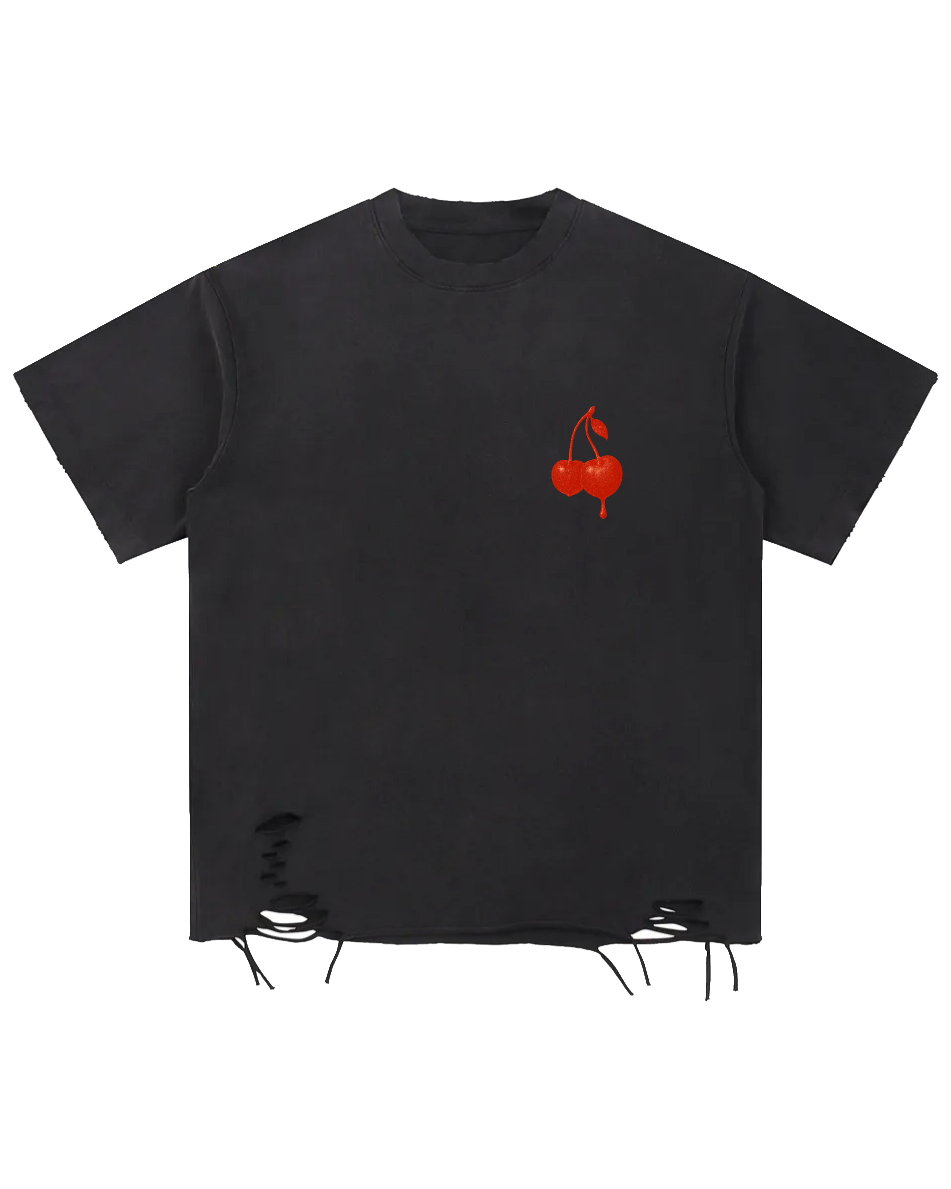 Cherry Washed Raw-Hem Tee