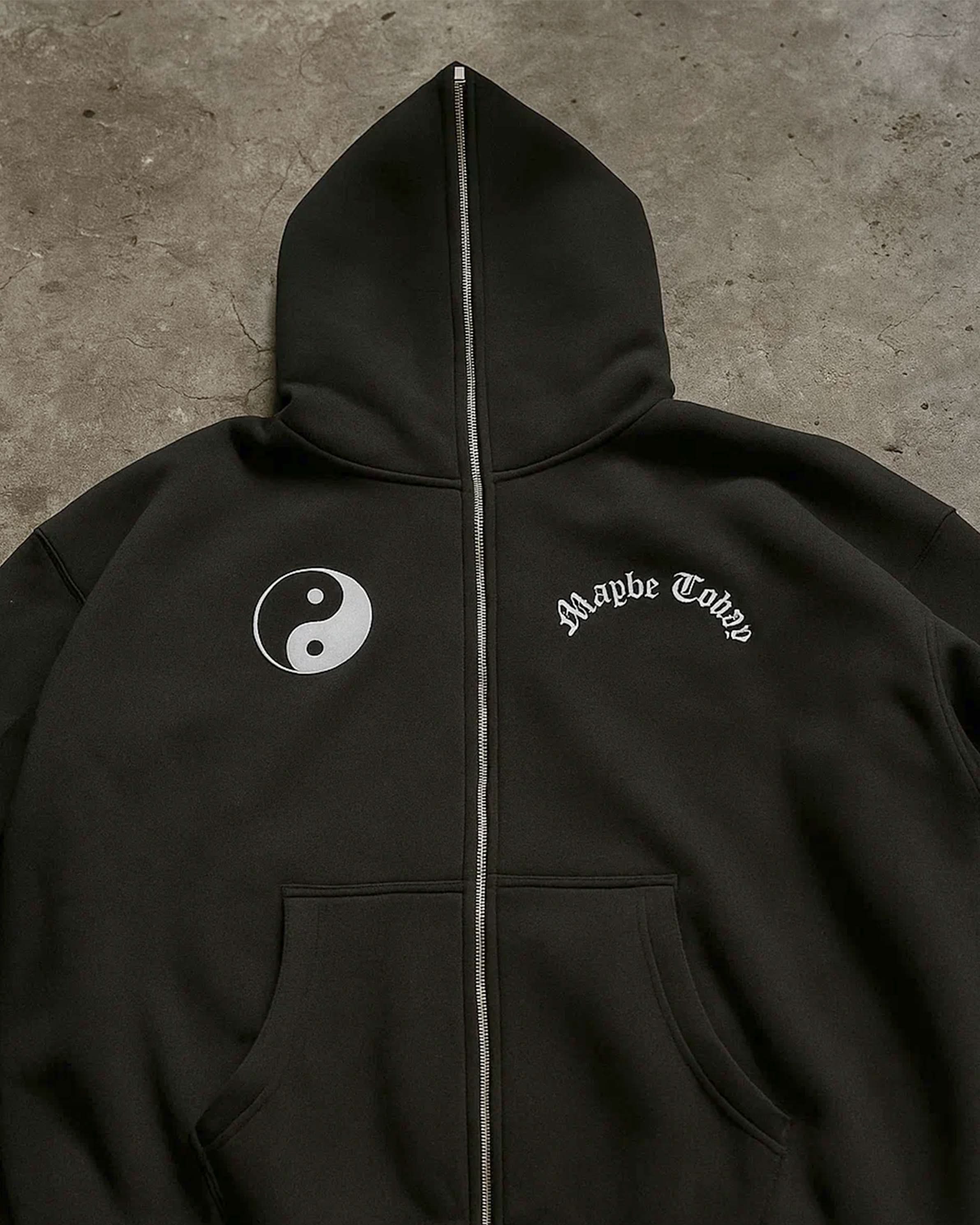 Yin Yang Full-Zip Boxy Hoodie