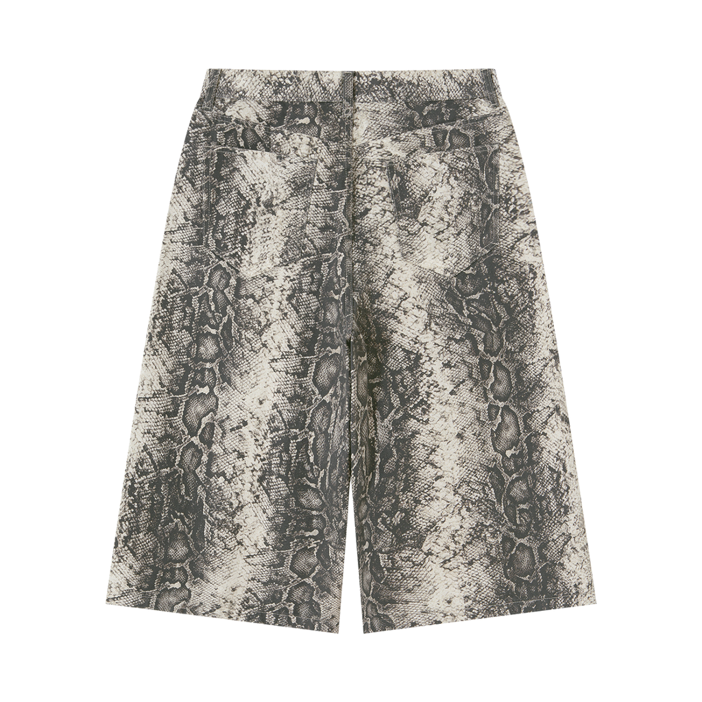 Rose Logo Snake Print Shorts