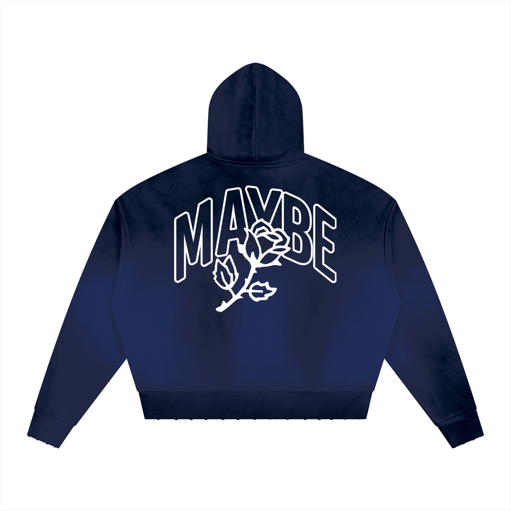 Rose Logo Sunfaded Distressed Boxy Hoodie