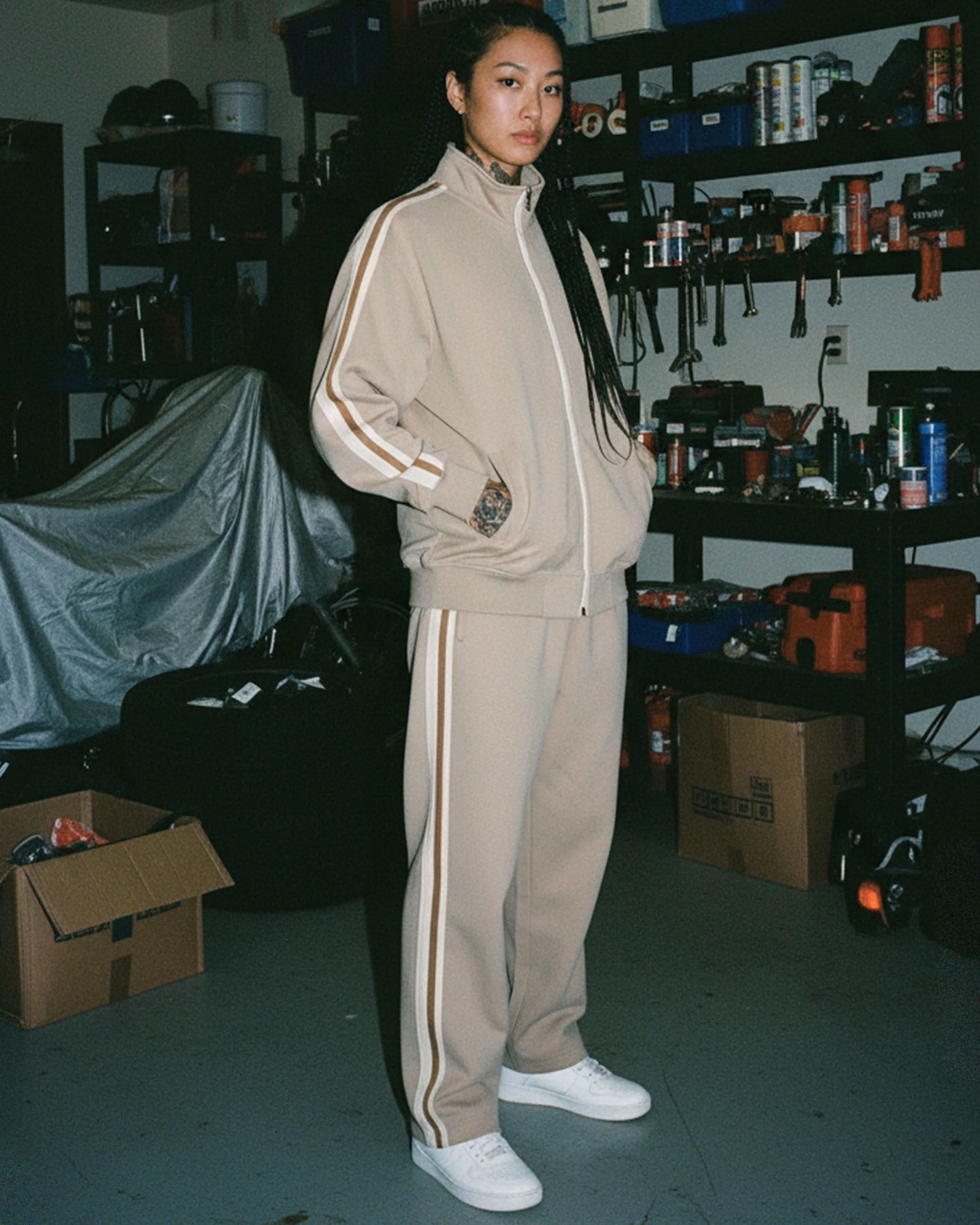 EVERYDAY Contrast Side-Stripe Stand Collar Jacket