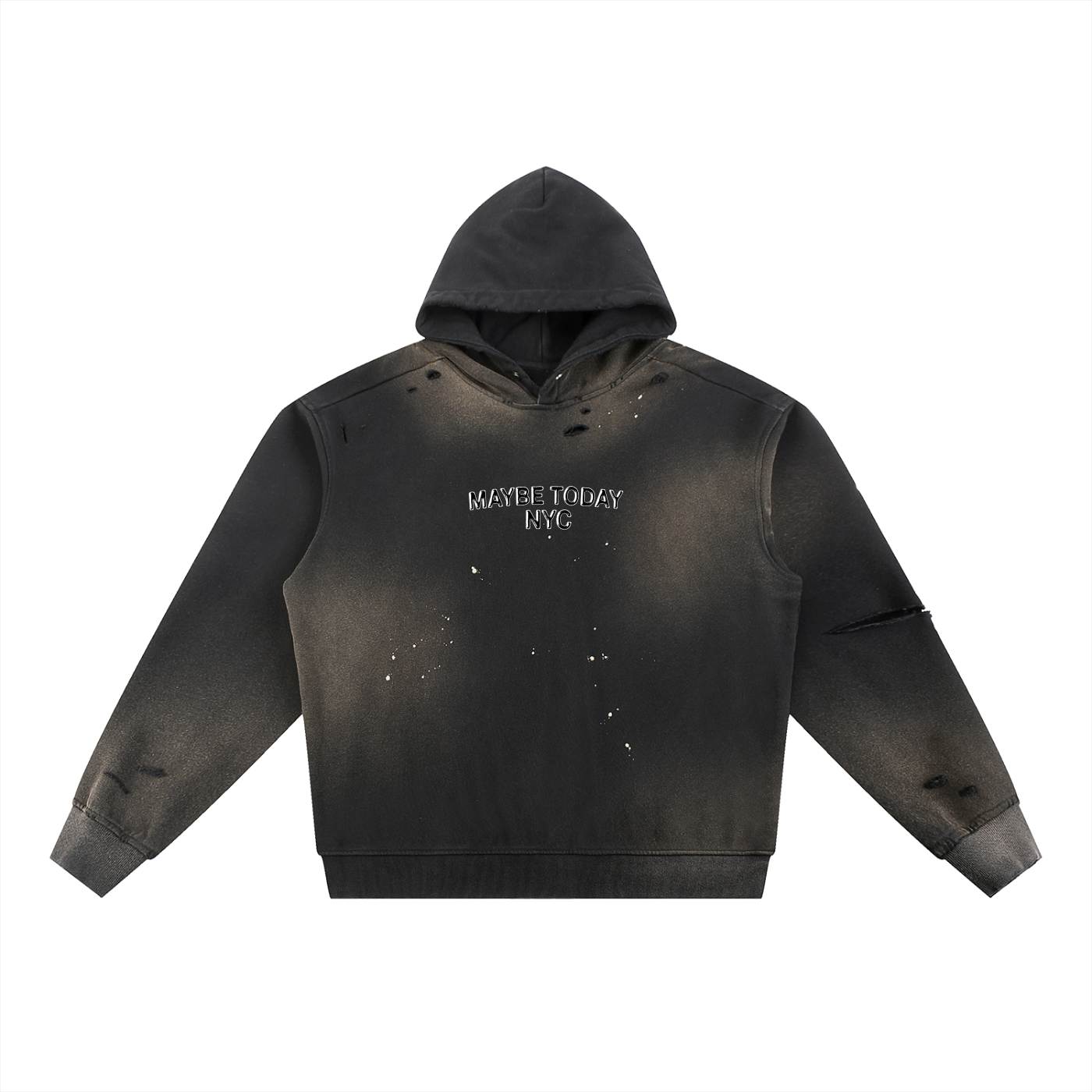 8 Ball Sun Fade Frayed Fleece Hoodie