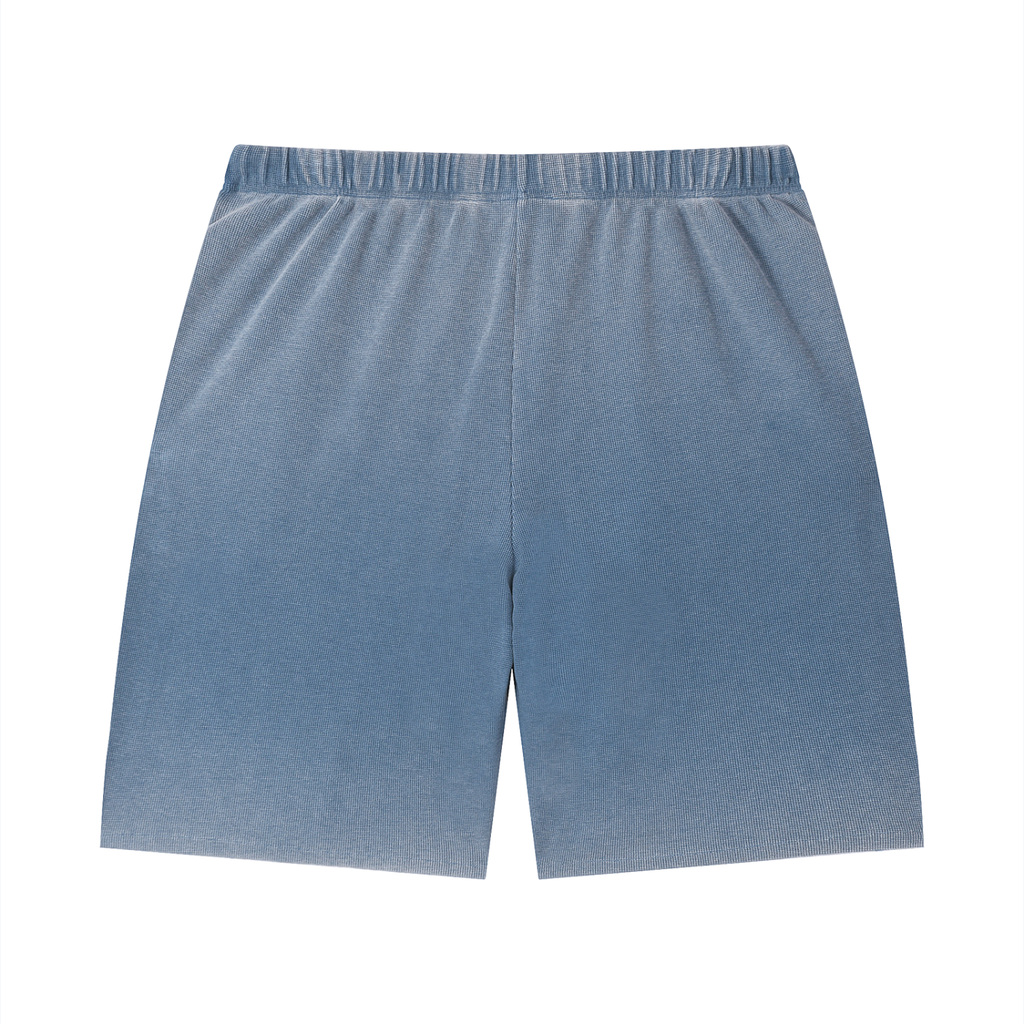 Logo Sunfade Waffle Raw Hem Shorts