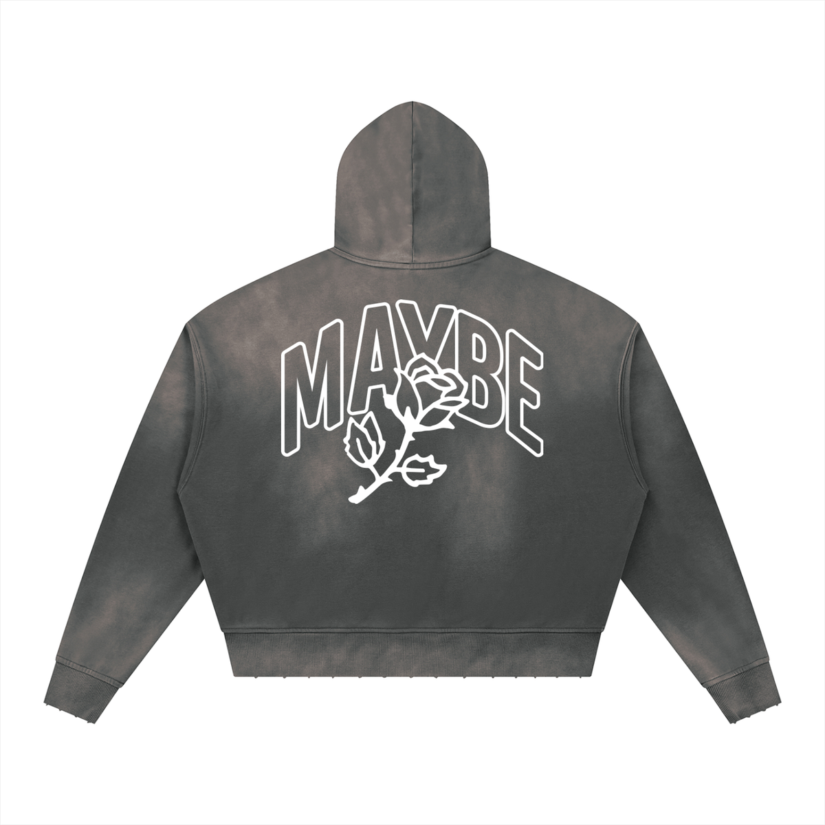 Rose Logo Sunfaded Distressed Boxy Hoodie