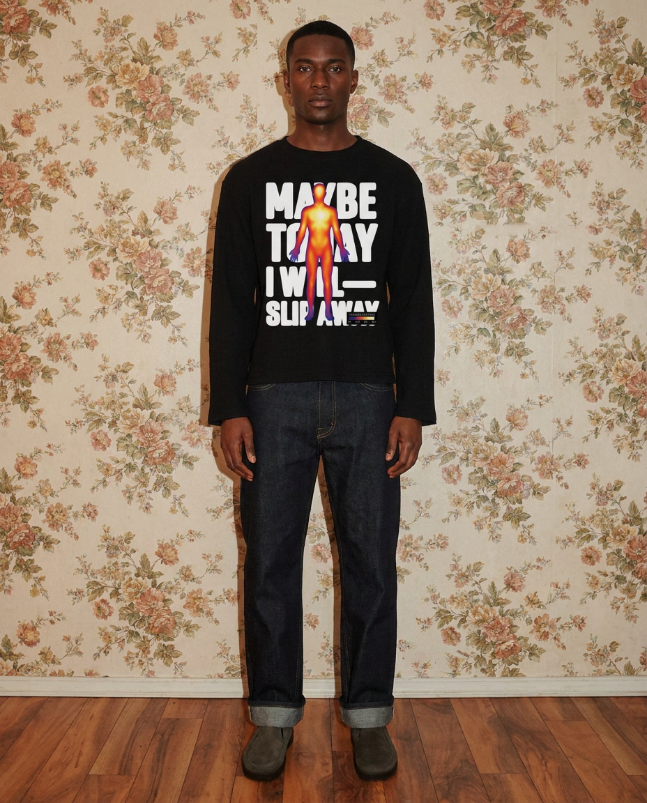 SLIP AWAY Waffle Raw Edge Tee