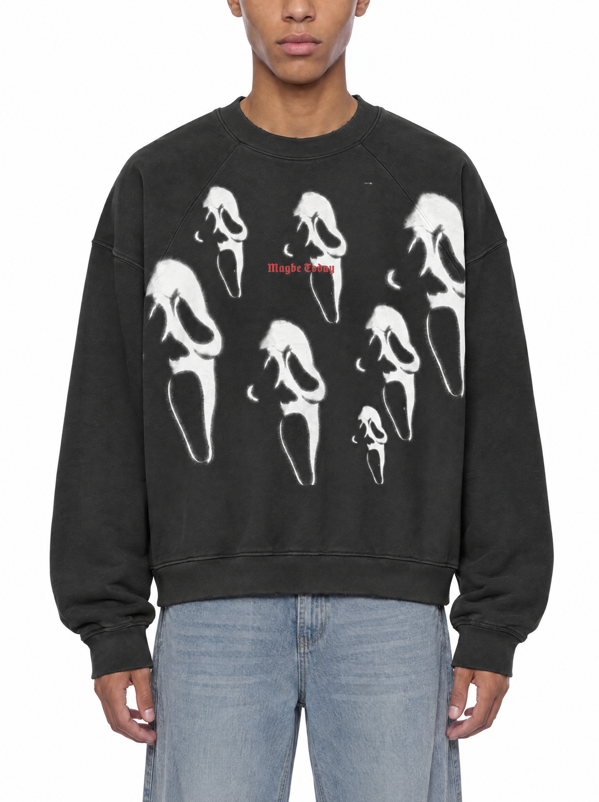 Scream Crewneck Sweatshirt on model, front