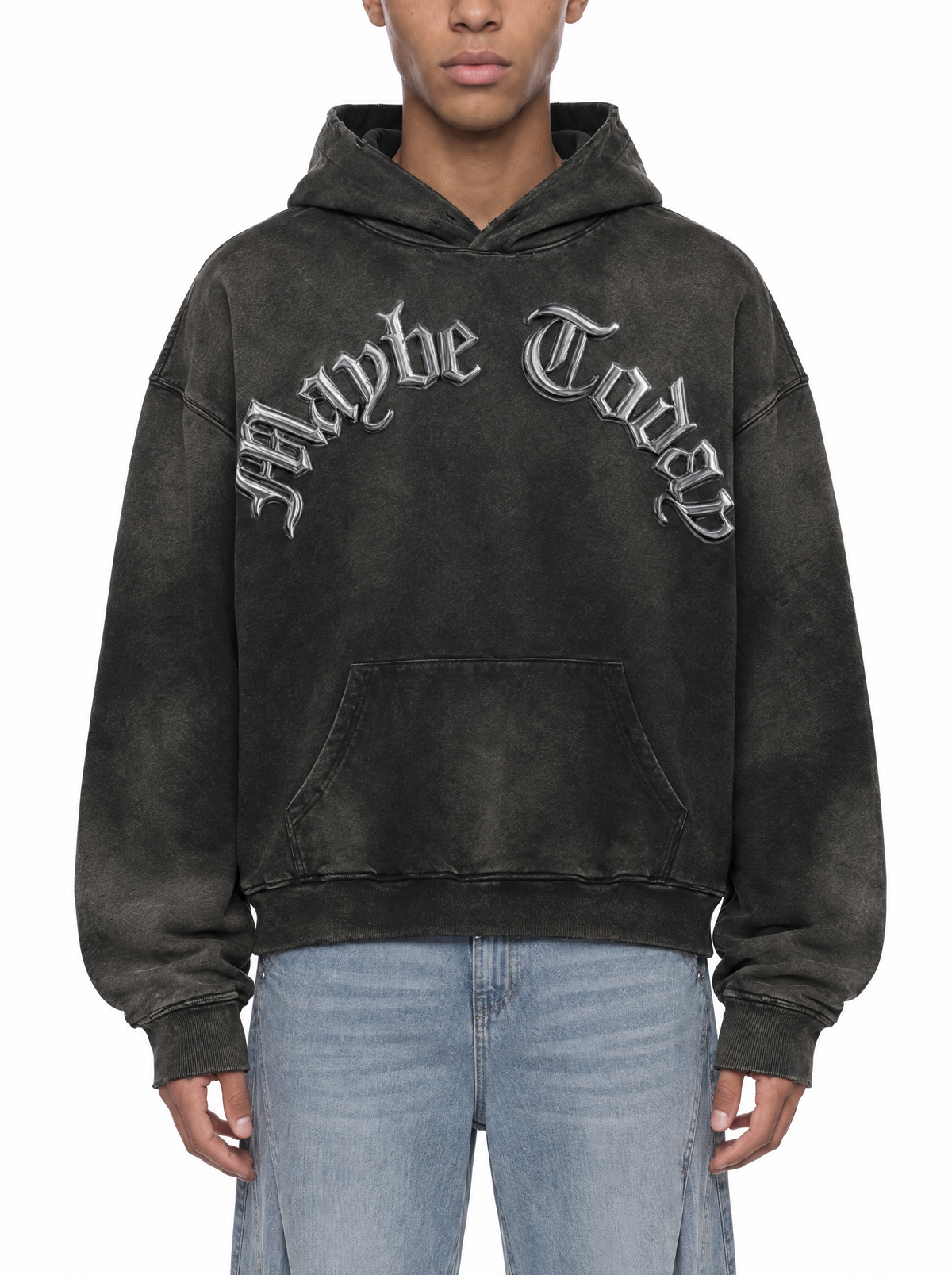 Chrome Logo Hoodie on model, front