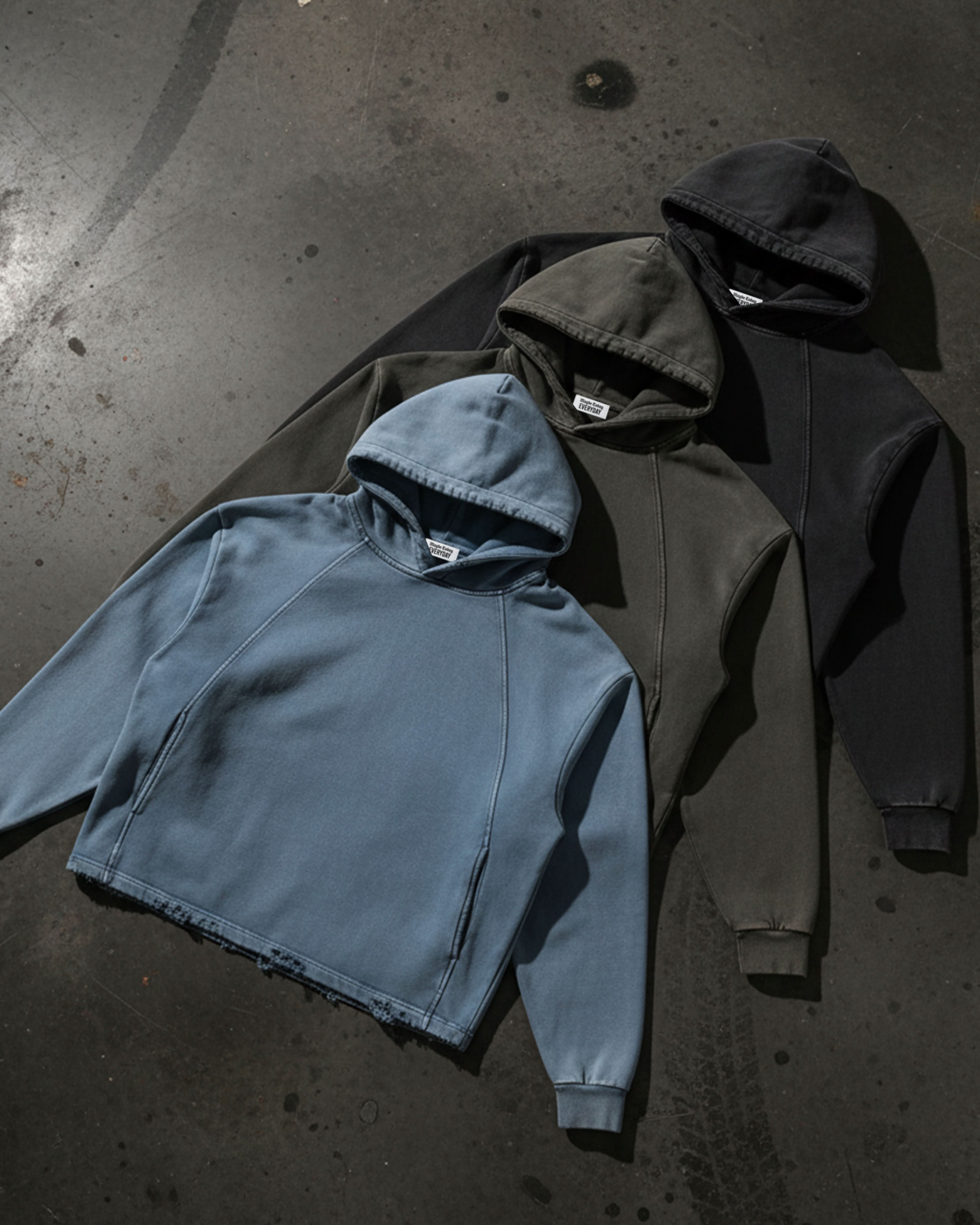 EVERYDAY Vintage Washed Frayed-Hem Hoodie