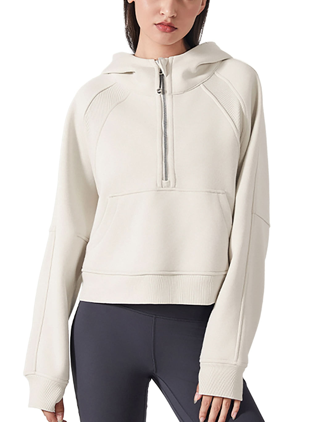 EVERYDAY Cropped Half-Zip Hoodie