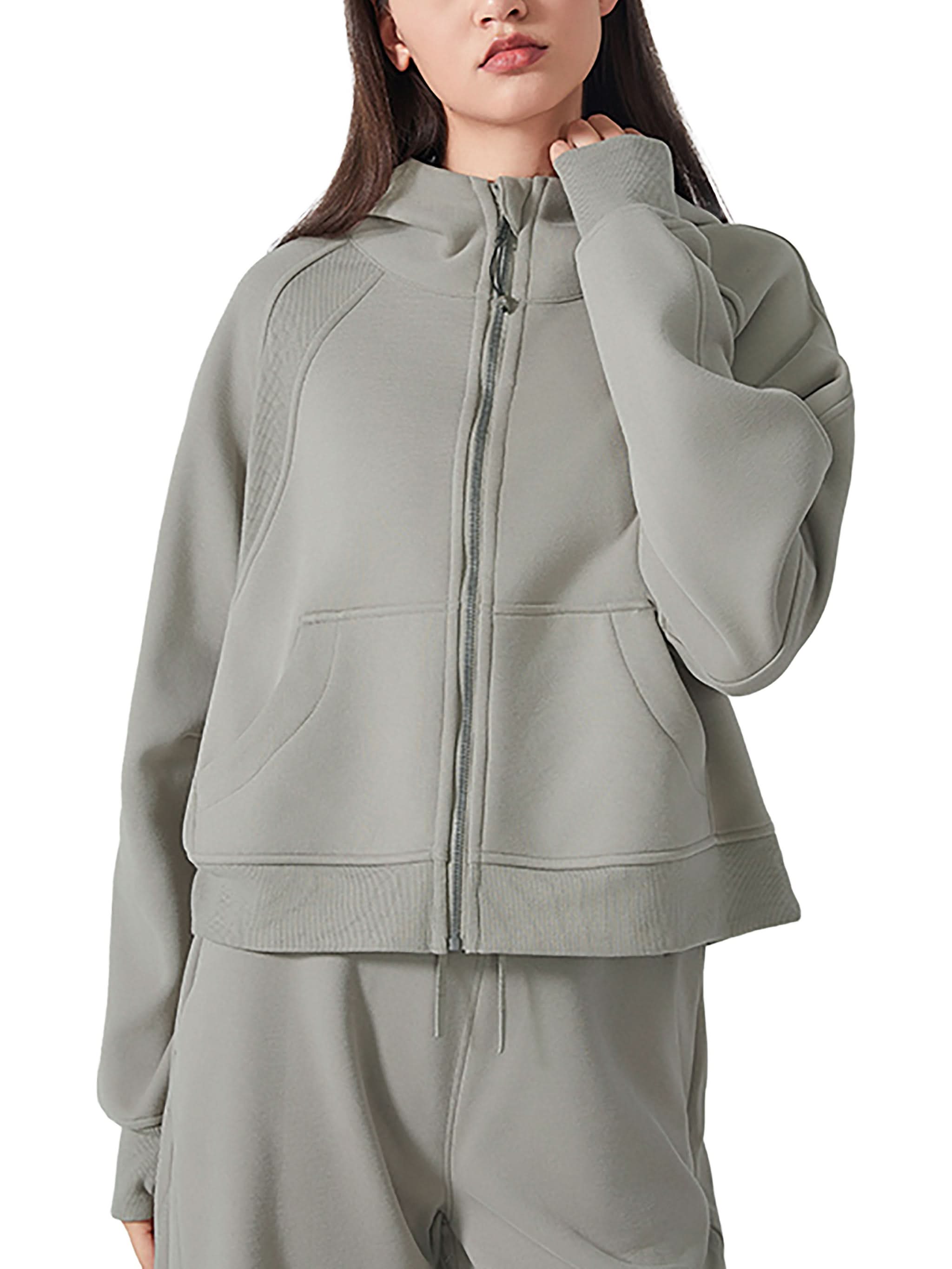 EVERYDAY Cropped Zip-Through Hoodie