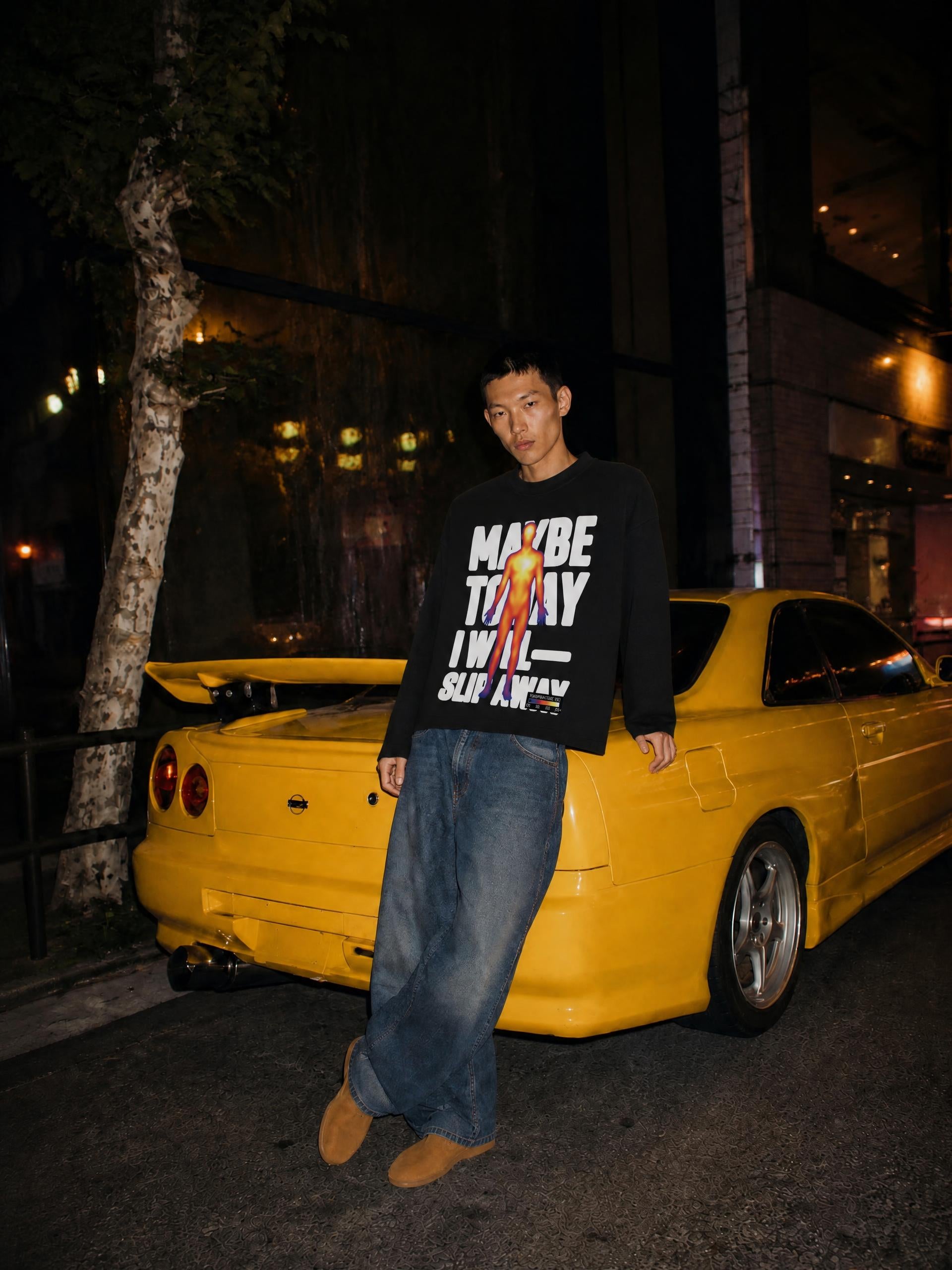 SLIP AWAY Waffle Raw Edge Tee