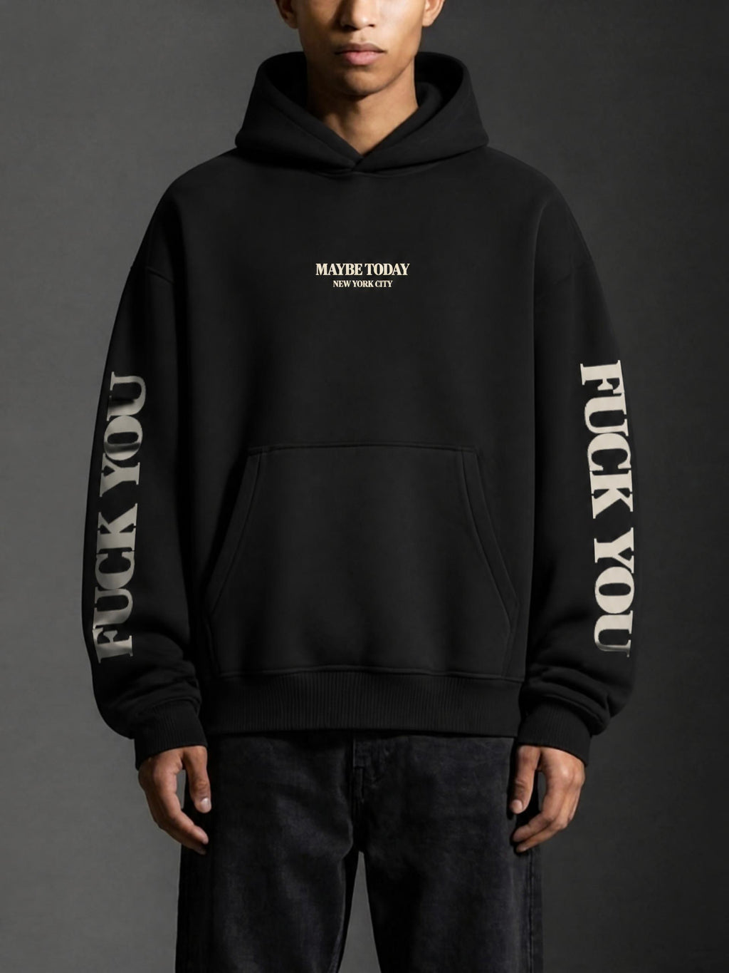 F*CK YOU Boxy Fit Fleece Hoodie