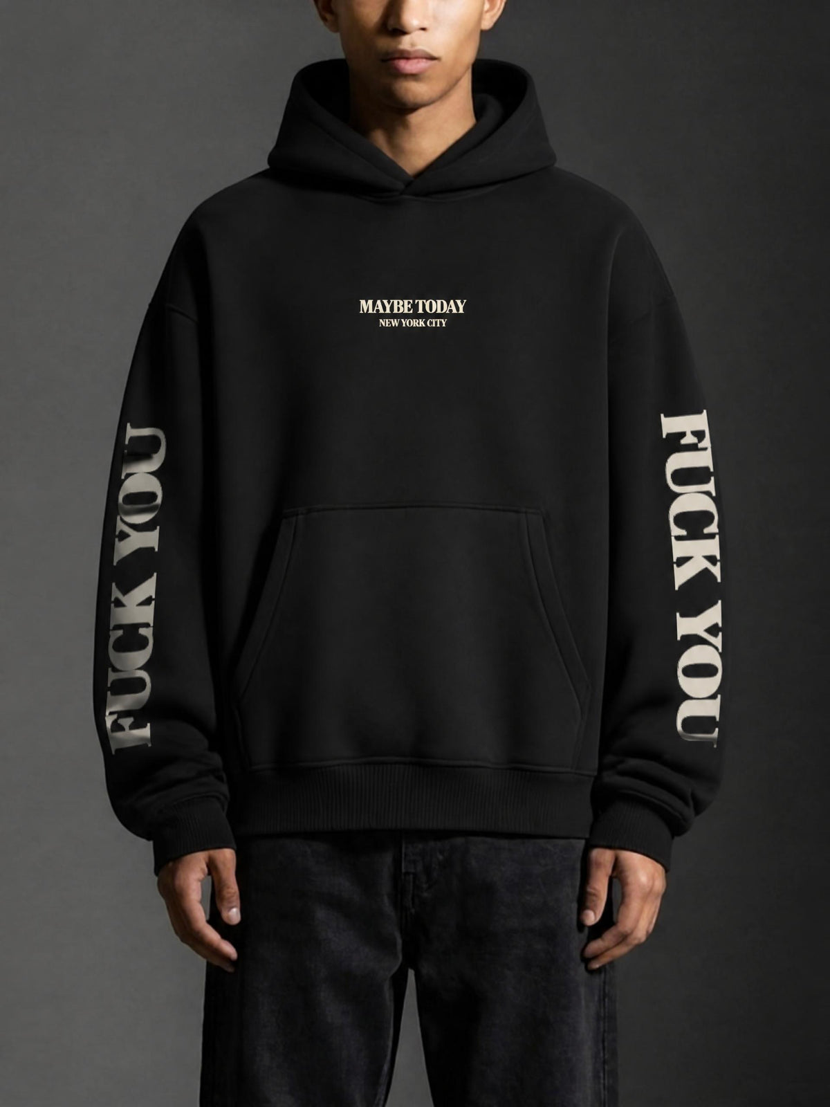 F*CK YOU Boxy Fit Fleece Hoodie