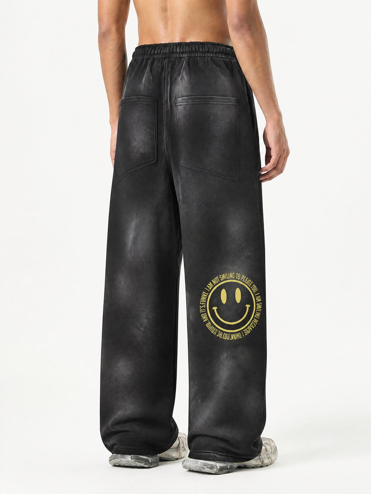 SMILE Wide Leg Fleece Sweatpants