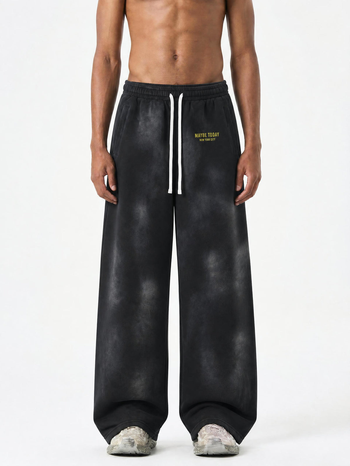 SMILE Wide Leg Fleece Sweatpants