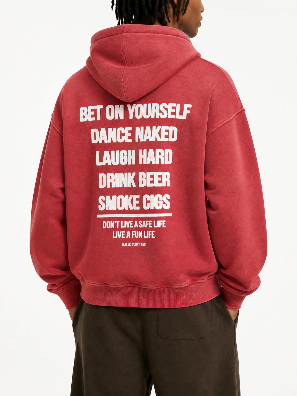 No Regrets Snow Wash Fleece Hoodie