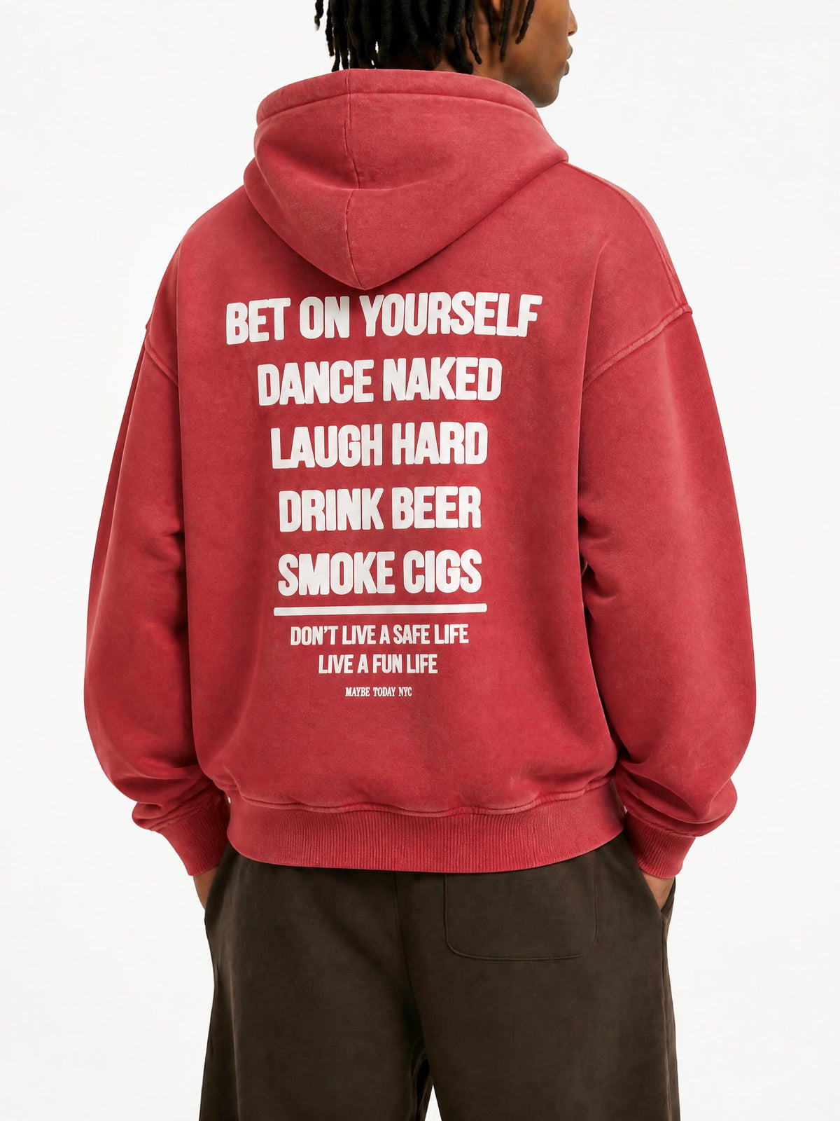 No Regrets Snow Wash Fleece Hoodie