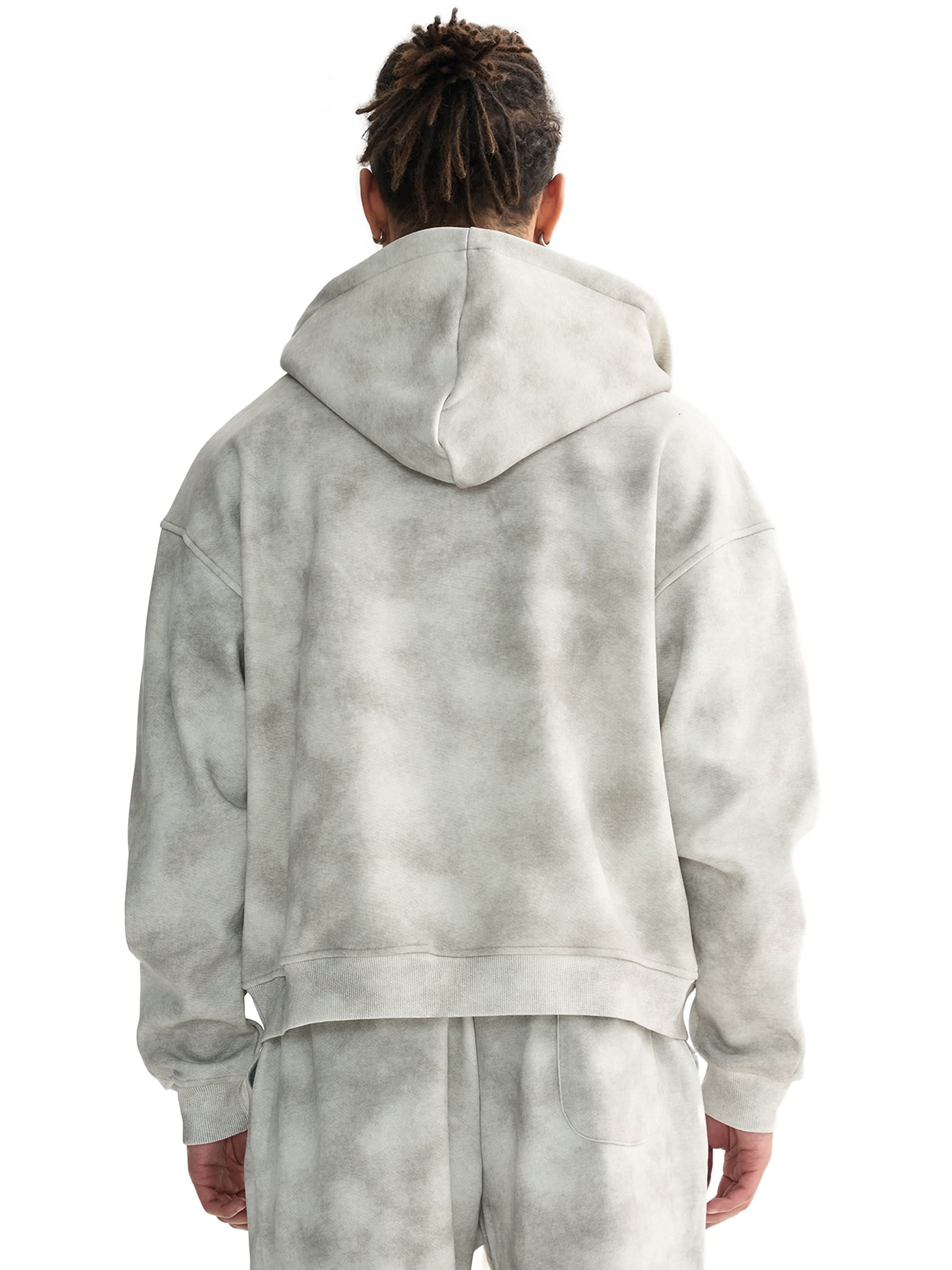 EVERYDAY Dirty Washed Zip-Up Fleece Hoodie