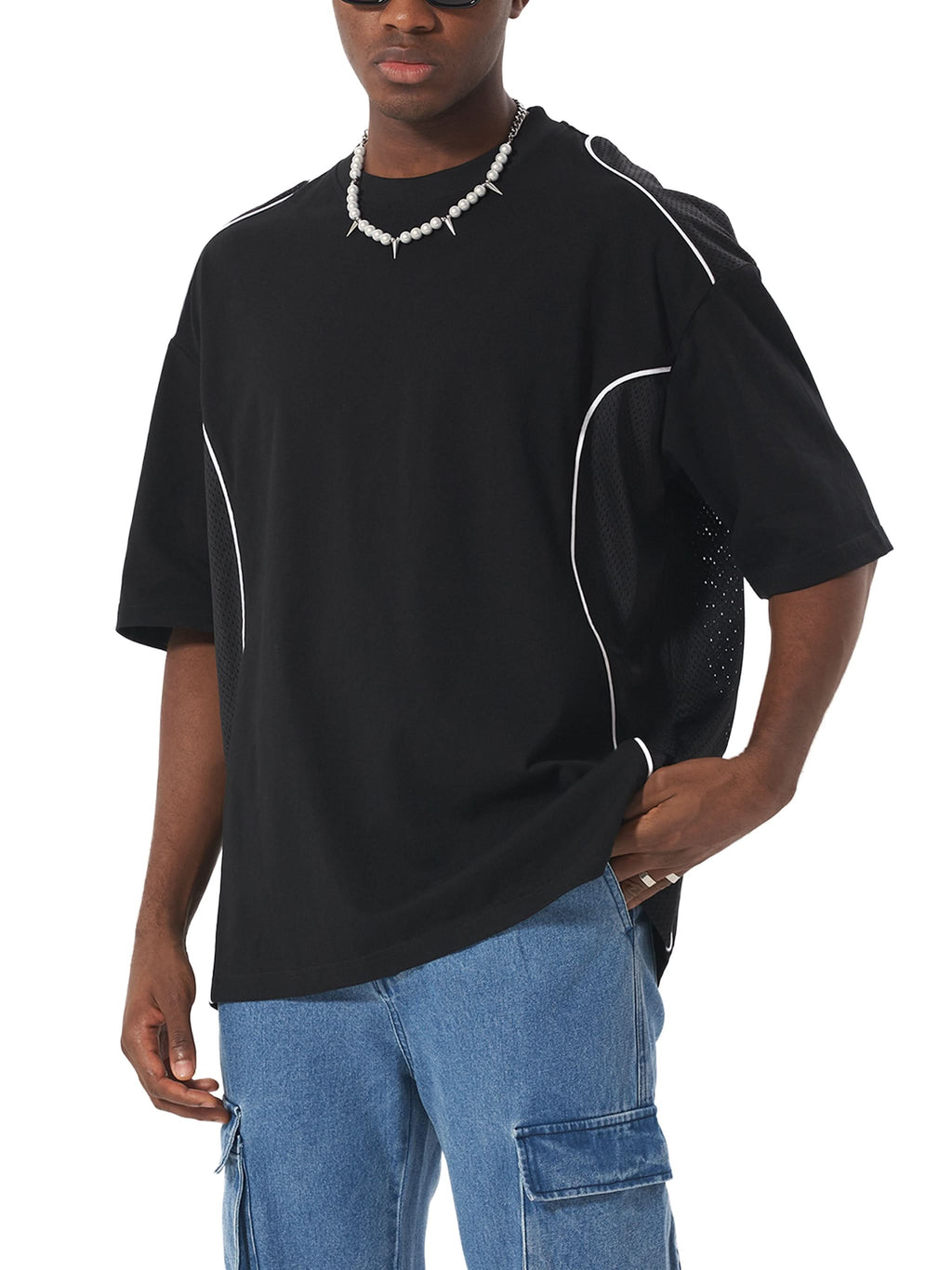 EVERYDAY Contrast Piped Panel T-Shirt