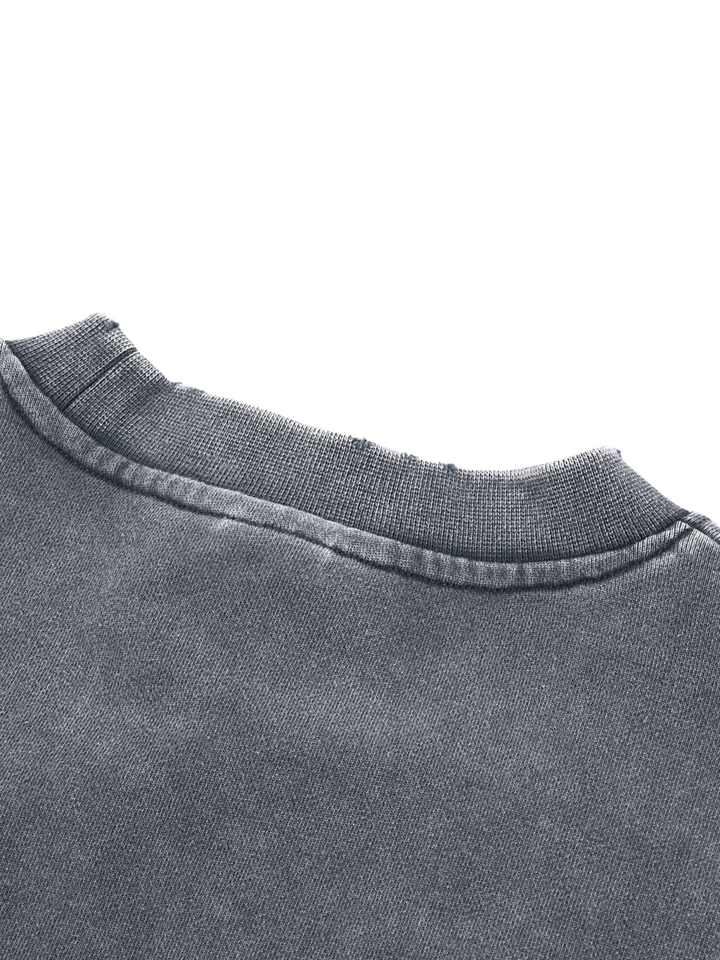 EVERYDAY Snow Washed Raw Edge Cropped Sweatshirt